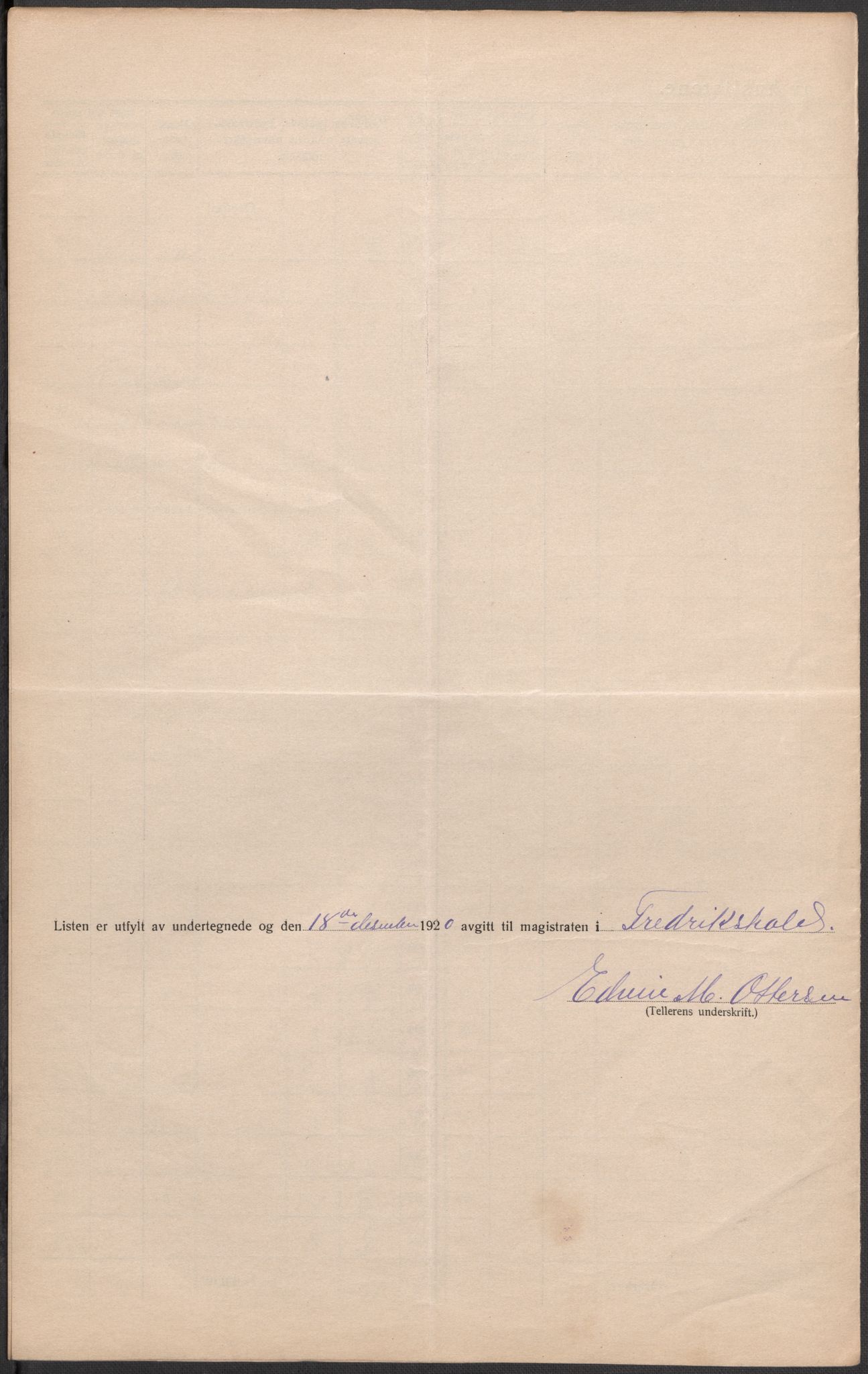 SAO, 1920 census for Fredrikshald, 1920, p. 38