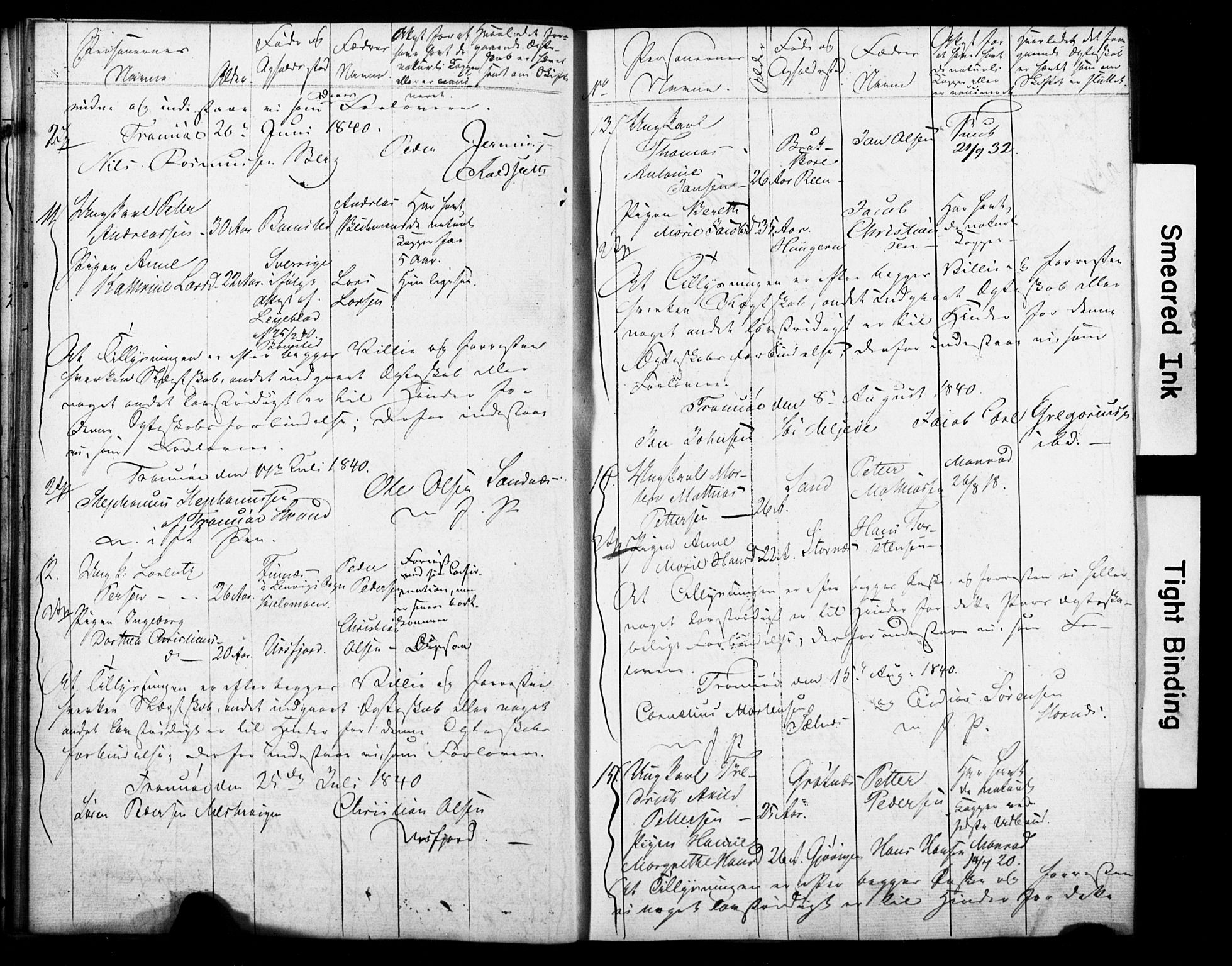 Tromsø sokneprestkontor/stiftsprosti/domprosti, AV/SATØ-S-1343/H/Hc/L0096: Banns register no. 96, 1838-1851