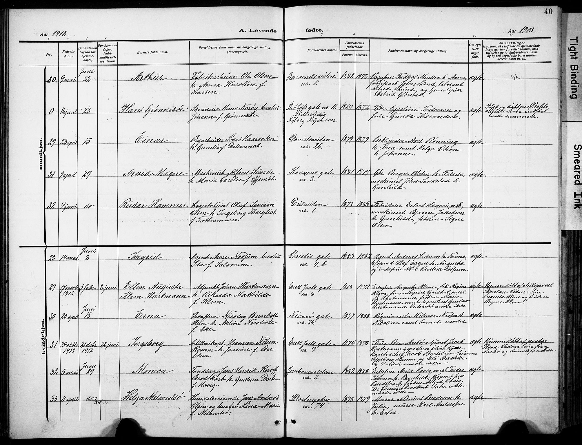 Ministerialprotokoller, klokkerbøker og fødselsregistre - Sør-Trøndelag, AV/SAT-A-1456/601/L0096: Parish register (copy) no. 601C14, 1911-1931, p. 40