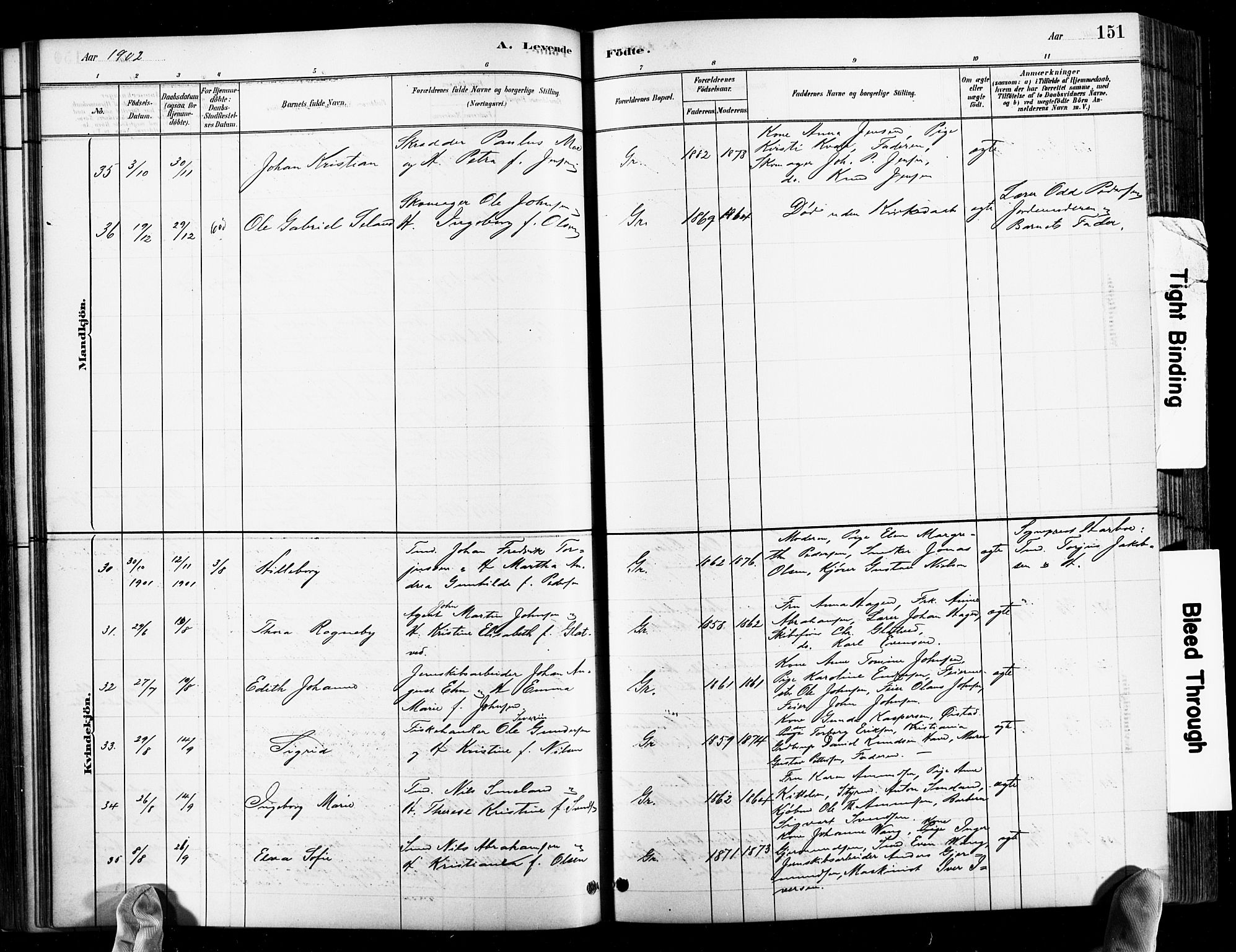 Grimstad sokneprestkontor, AV/SAK-1111-0017/F/Fb/L0001: Parish register (copy) no. B 1, 1881-1922, p. 151