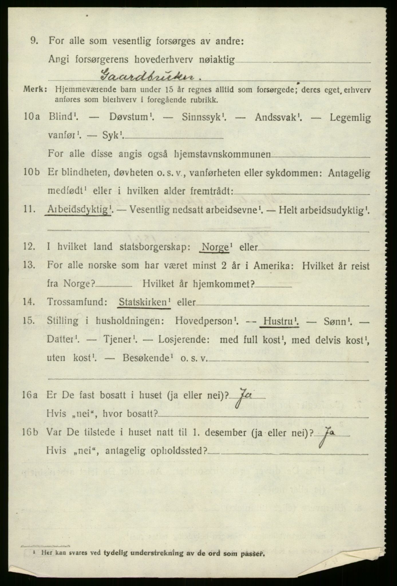 SAB, 1920 census for Gloppen, 1920, p. 1713