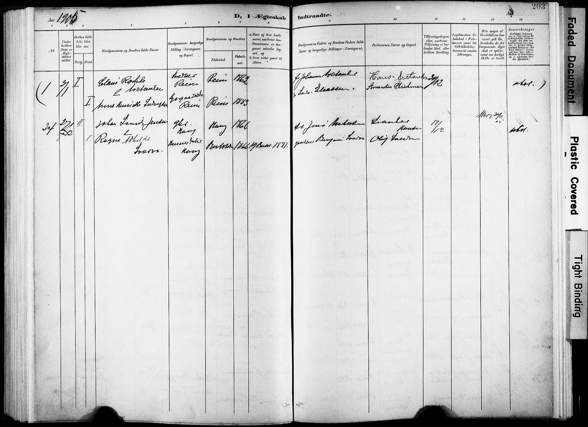 Ministerialprotokoller, klokkerbøker og fødselsregistre - Nordland, SAT/A-1459/881/L1151: Parish register (official) no. 881A04, 1899-1907, p. 203