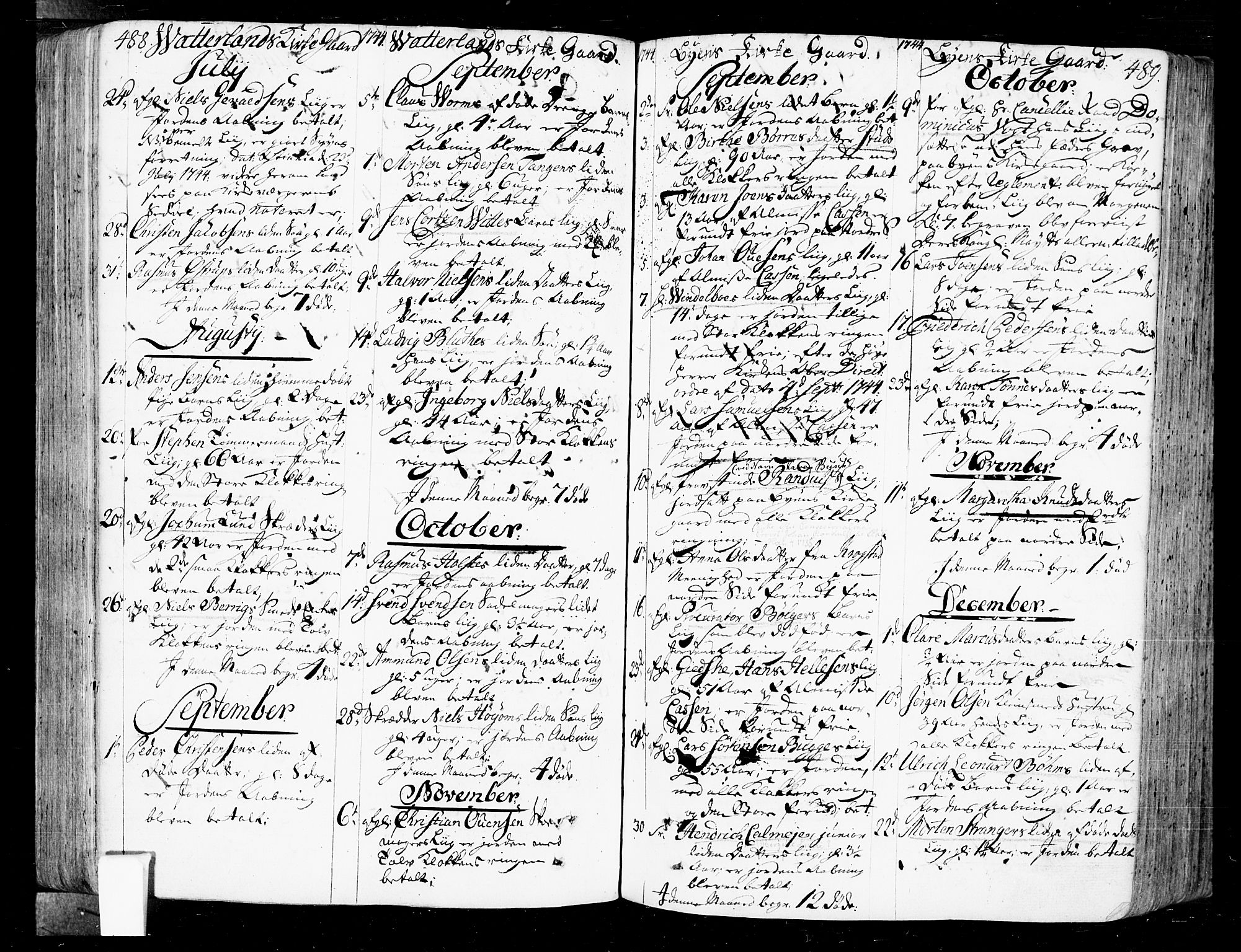 Oslo domkirke Kirkebøker, SAO/A-10752/F/Fa/L0004: Parish register (official) no. 4, 1743-1786, p. 488-489
