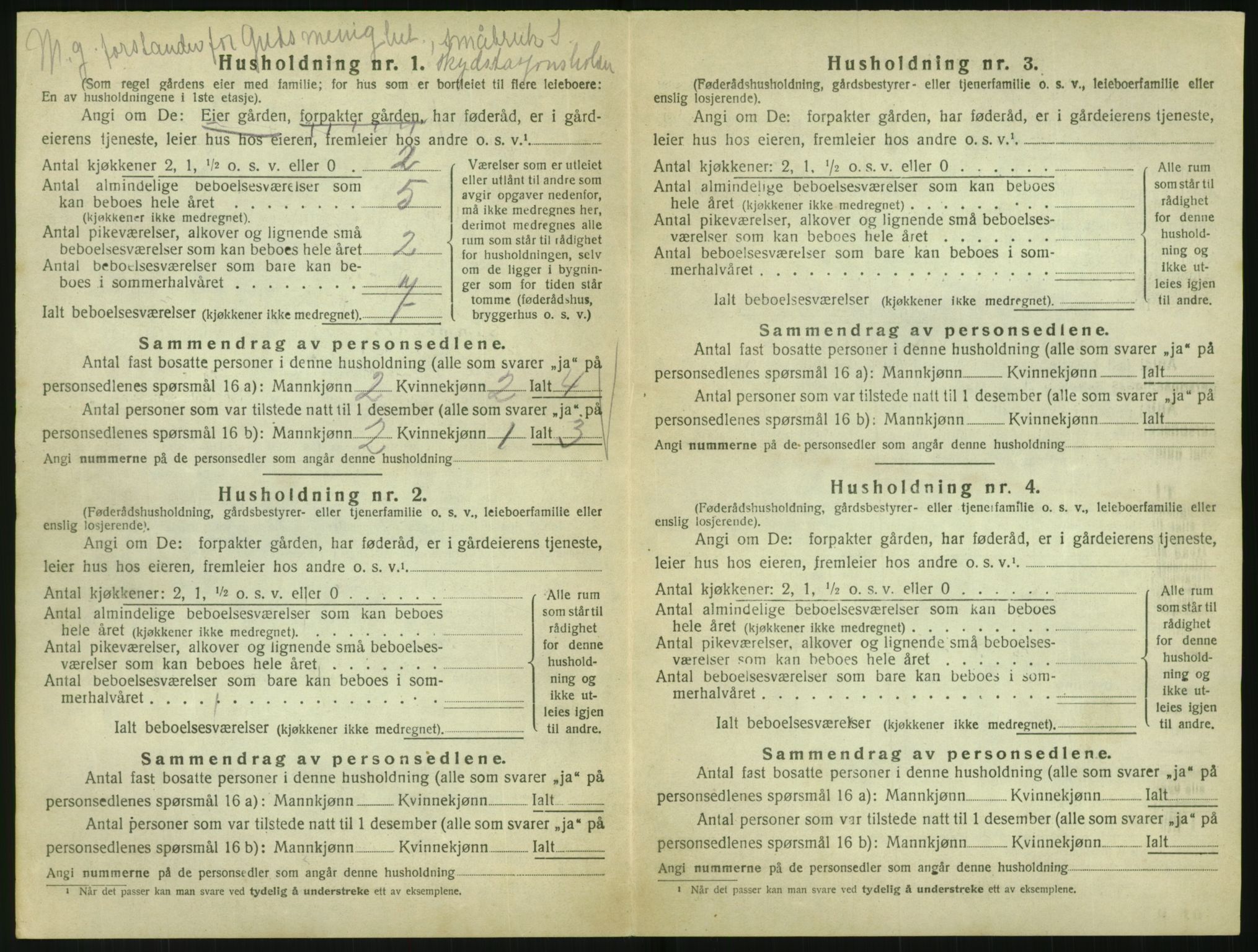 SAK, 1920 census for Vegårshei, 1920, p. 591