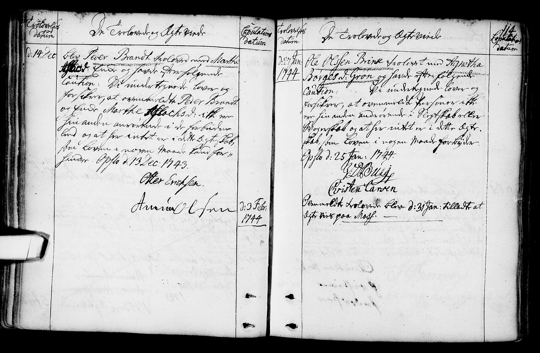 Gamlebyen prestekontor Kirkebøker, AV/SAO-A-10884/F/Fa/L0001: Parish register (official) no. 1, 1734-1818, p. 114