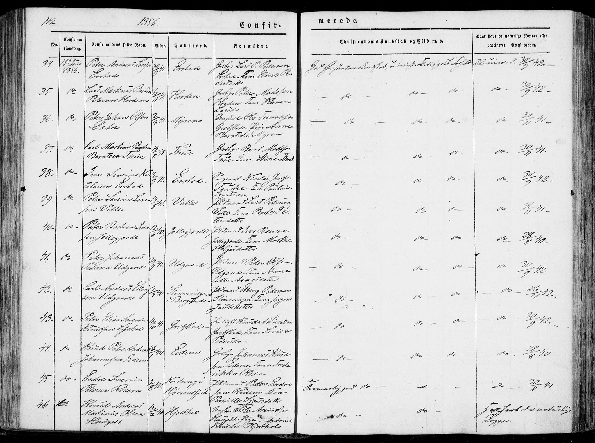 Ministerialprotokoller, klokkerbøker og fødselsregistre - Møre og Romsdal, AV/SAT-A-1454/522/L0313: Parish register (official) no. 522A08, 1852-1862, p. 112