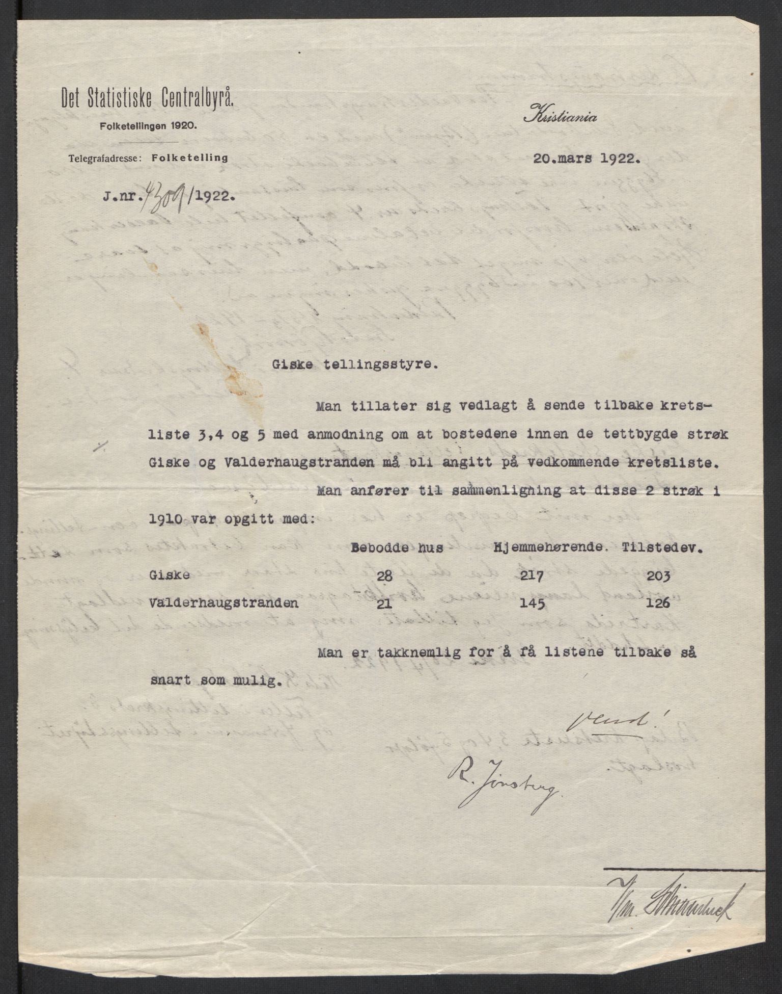 SAT, 1920 census for Giske, 1920, p. 4