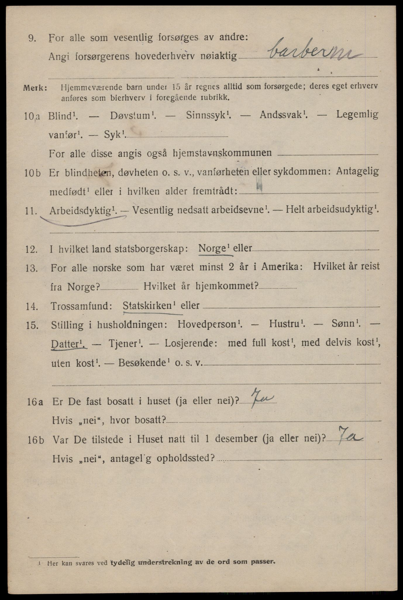 SAT, 1920 census for Trondheim, 1920, p. 112731