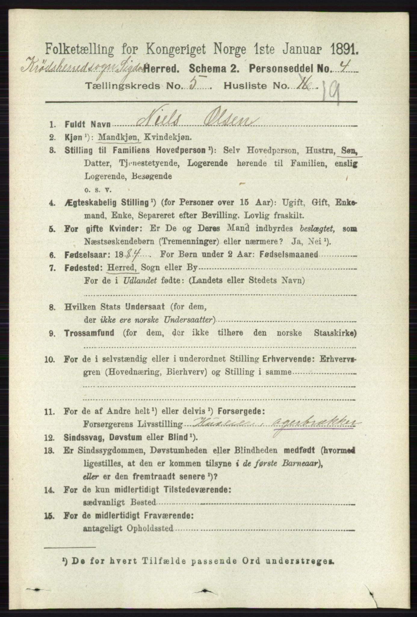 RA, 1891 census for 0621 Sigdal, 1891, p. 6423