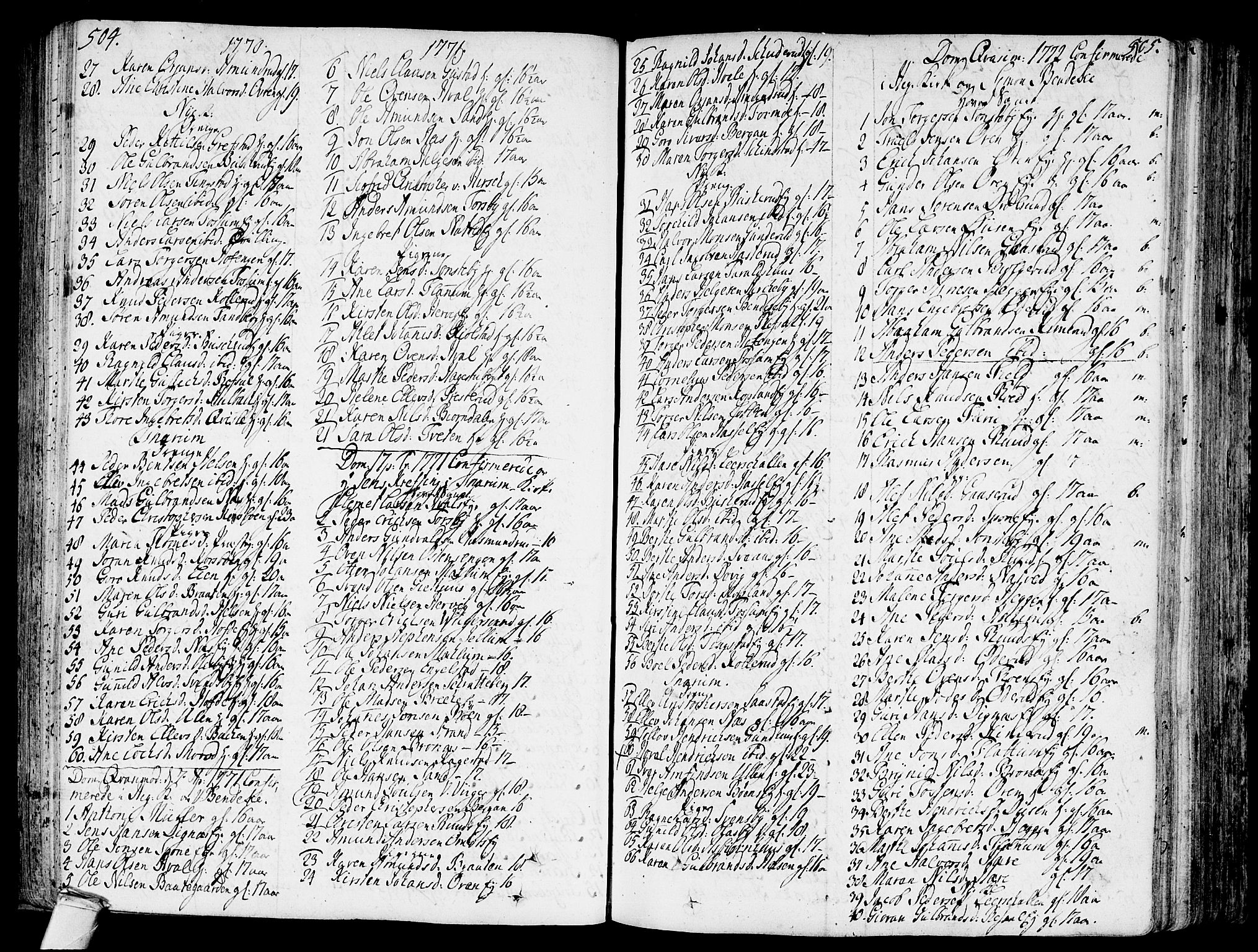 Modum kirkebøker, AV/SAKO-A-234/F/Fa/L0002: Parish register (official) no. 2, 1741-1782, p. 504-505