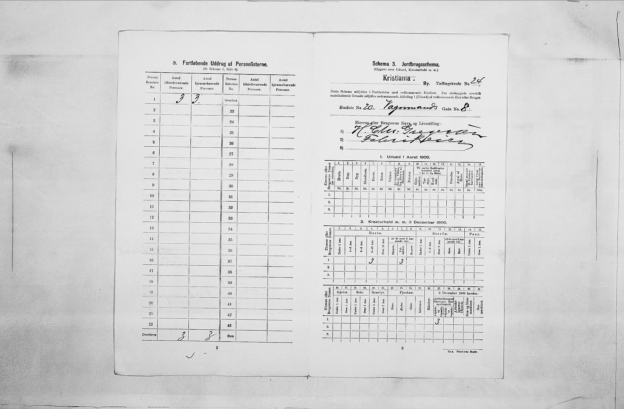 SAO, 1900 census for Kristiania, 1900, p. 113619