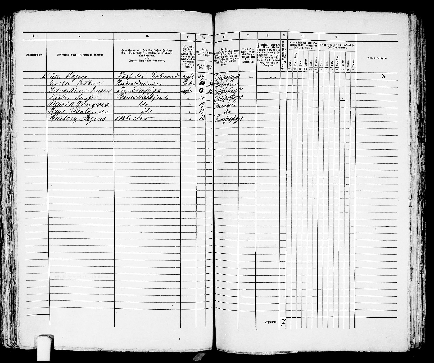 RA, 1865 census for Stavanger, 1865, p. 1815