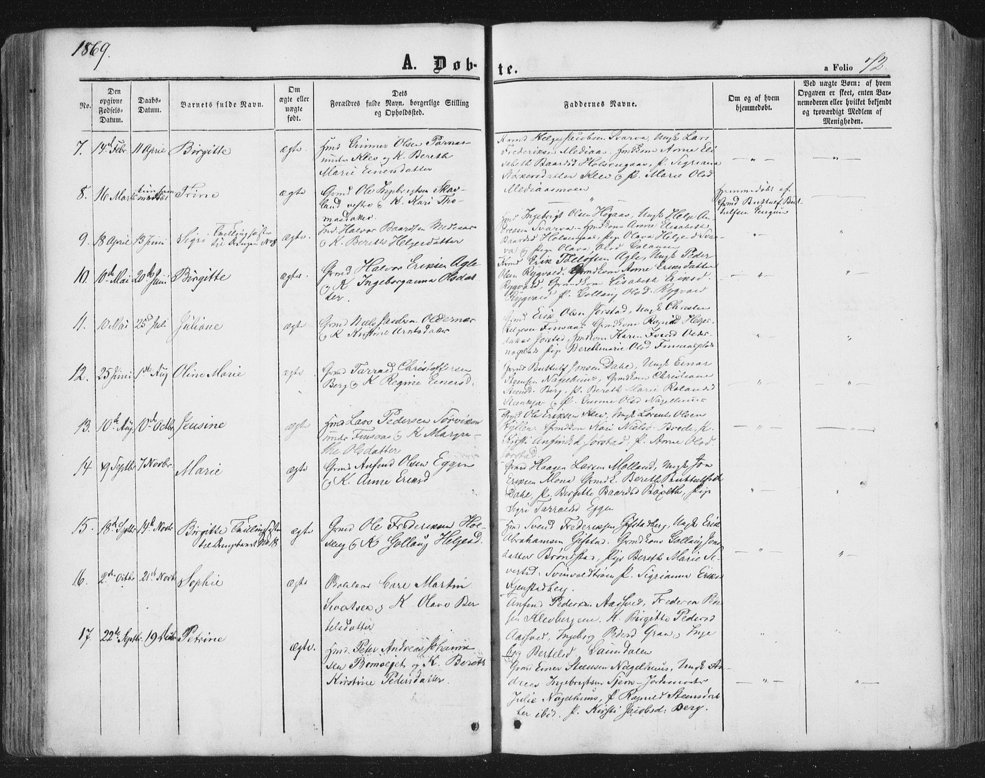 Ministerialprotokoller, klokkerbøker og fødselsregistre - Nord-Trøndelag, SAT/A-1458/749/L0472: Parish register (official) no. 749A06, 1857-1873, p. 72