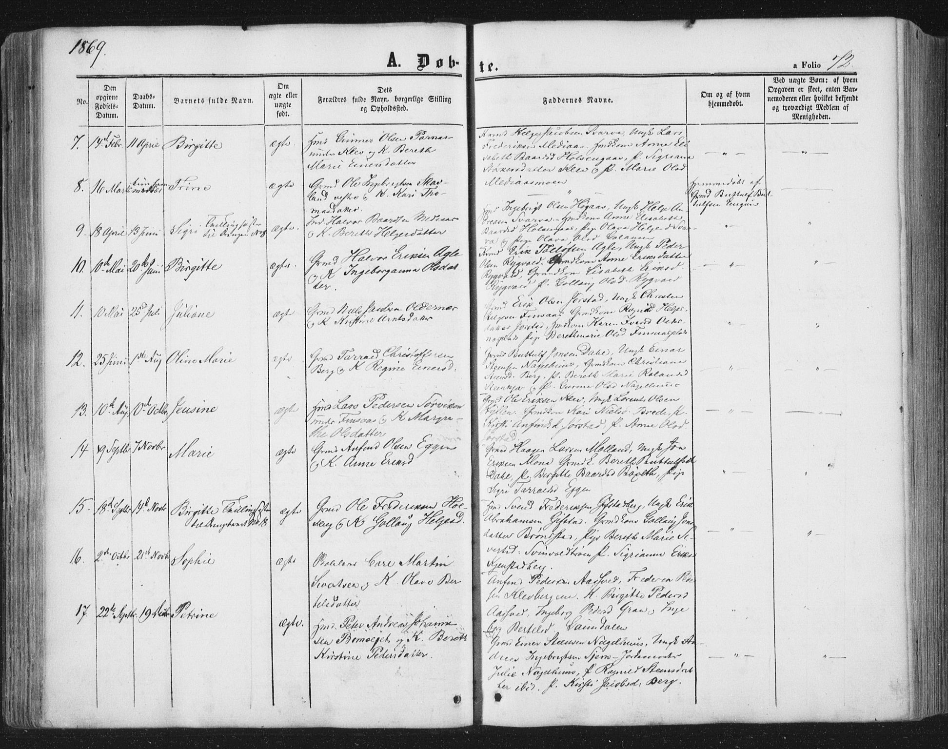 Ministerialprotokoller, klokkerbøker og fødselsregistre - Nord-Trøndelag, AV/SAT-A-1458/749/L0472: Parish register (official) no. 749A06, 1857-1873, p. 72