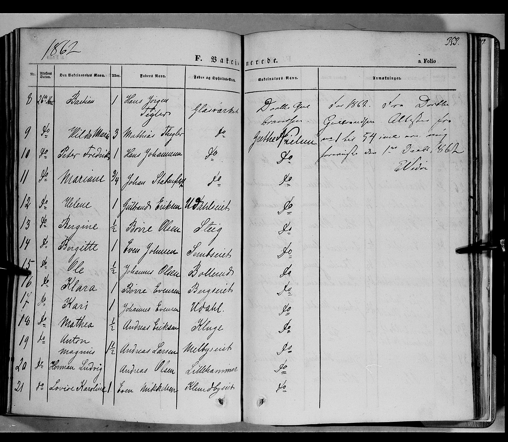 Biri prestekontor, AV/SAH-PREST-096/H/Ha/Haa/L0005: Parish register (official) no. 5, 1843-1854, p. 353