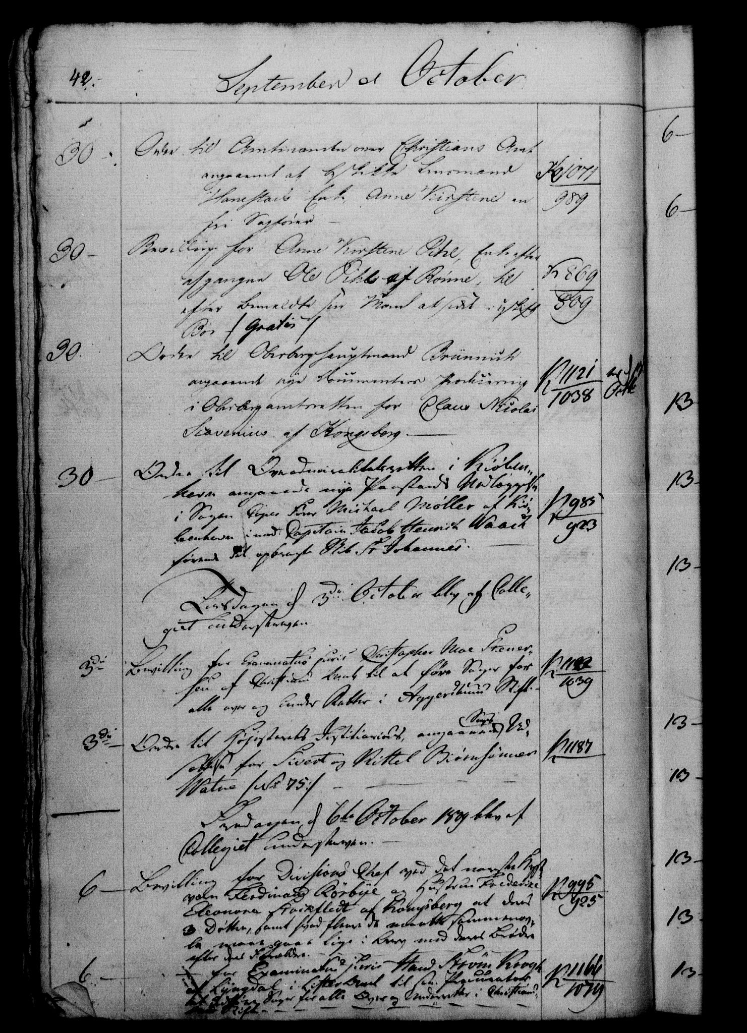 Danske Kanselli 1800-1814, RA/EA-3024/H/Hf/Hfb/Hfbc/L0010: Underskrivelsesbok m. register, 1809, p. 42
