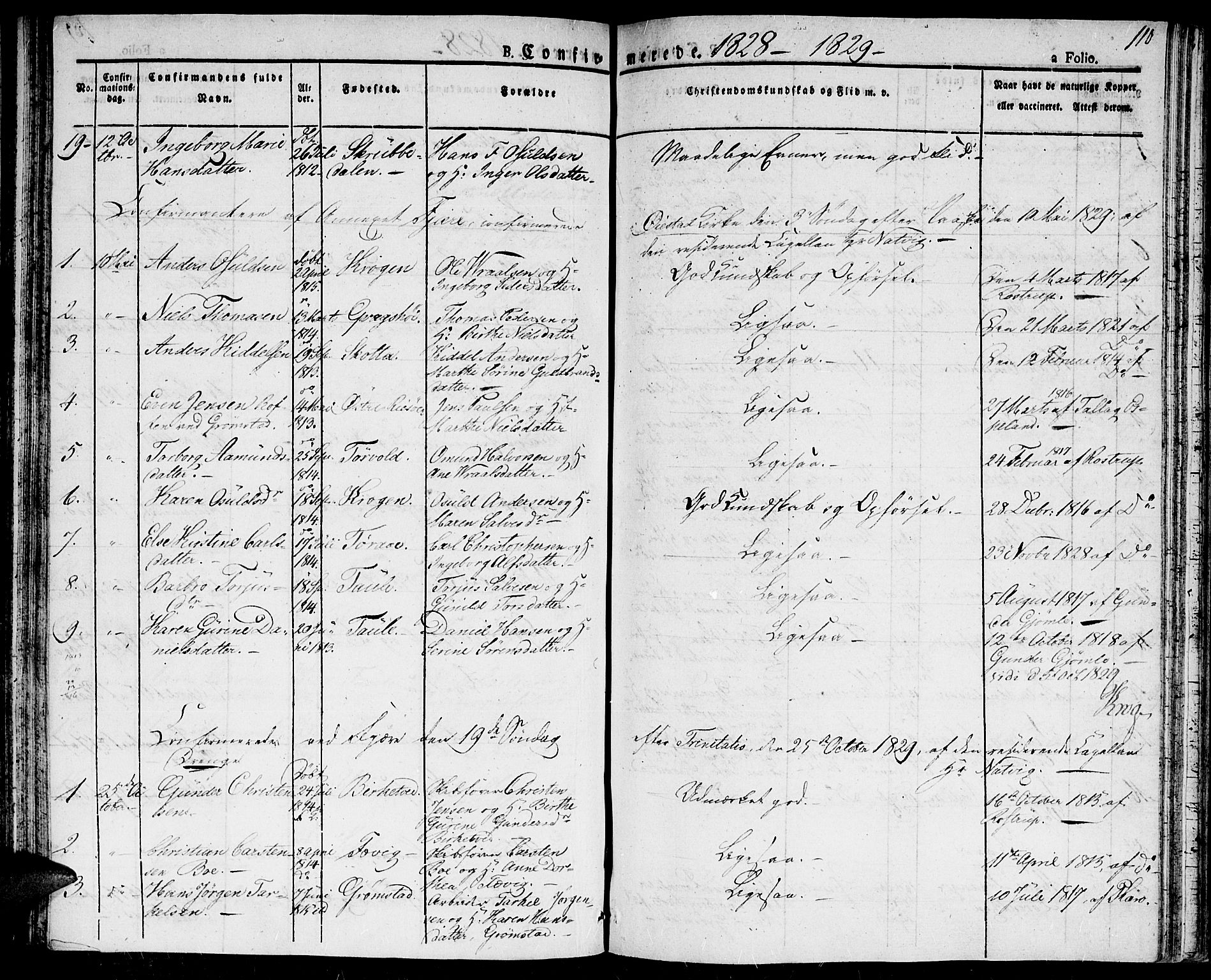 Fjære sokneprestkontor, SAK/1111-0011/F/Fa/L0002: Parish register (official) no. A 2, 1827-1839, p. 110