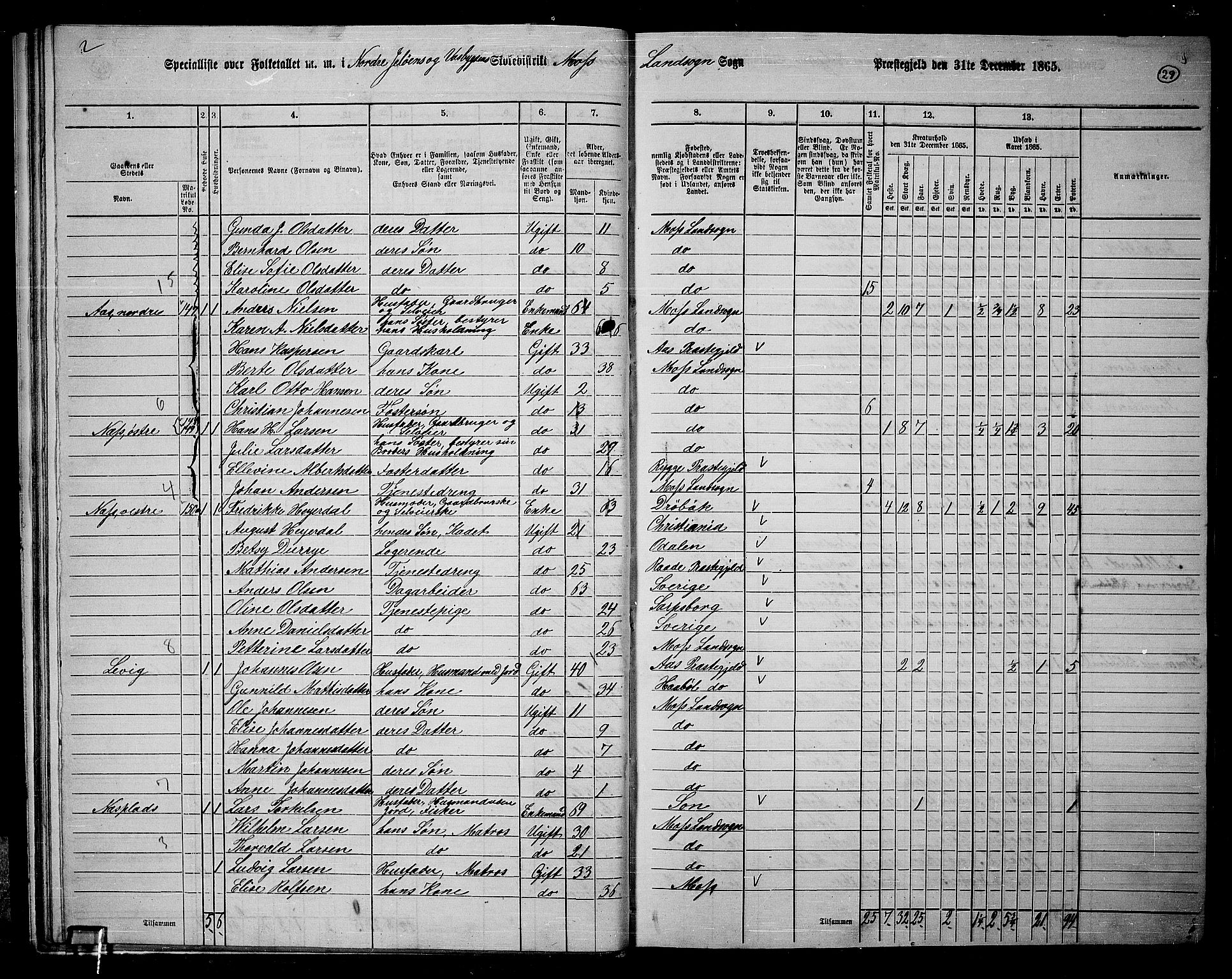 RA, 1865 census for Moss/Moss, 1865, p. 27