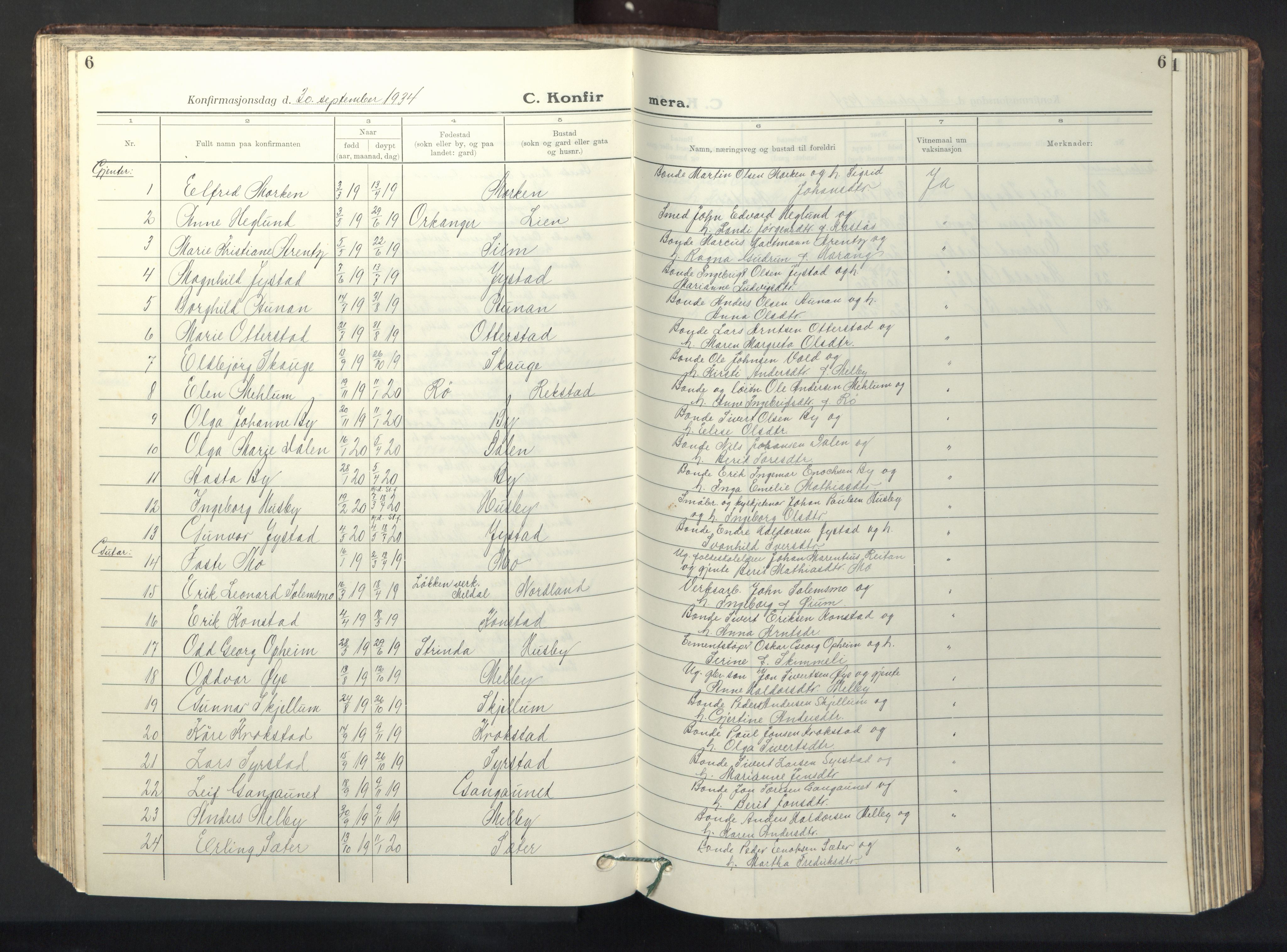 Ministerialprotokoller, klokkerbøker og fødselsregistre - Sør-Trøndelag, SAT/A-1456/667/L0799: Parish register (copy) no. 667C04, 1929-1950, p. 6