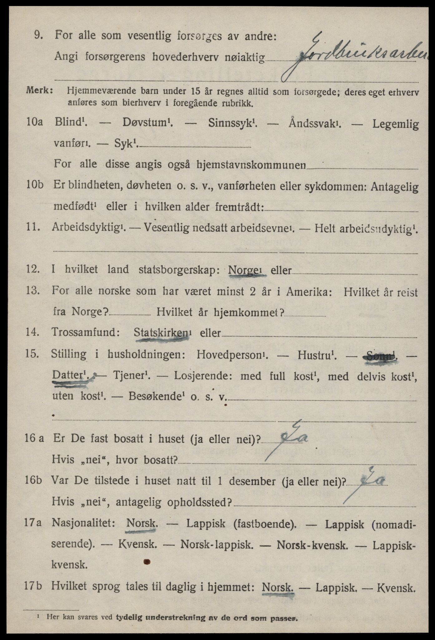 SAT, 1920 census for Horg, 1920, p. 867