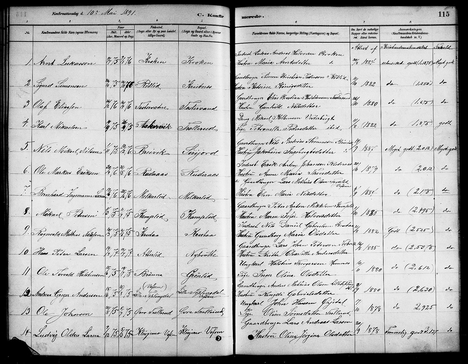 Ministerialprotokoller, klokkerbøker og fødselsregistre - Nordland, SAT/A-1459/823/L0330: Parish register (copy) no. 823C02, 1879-1916, p. 115