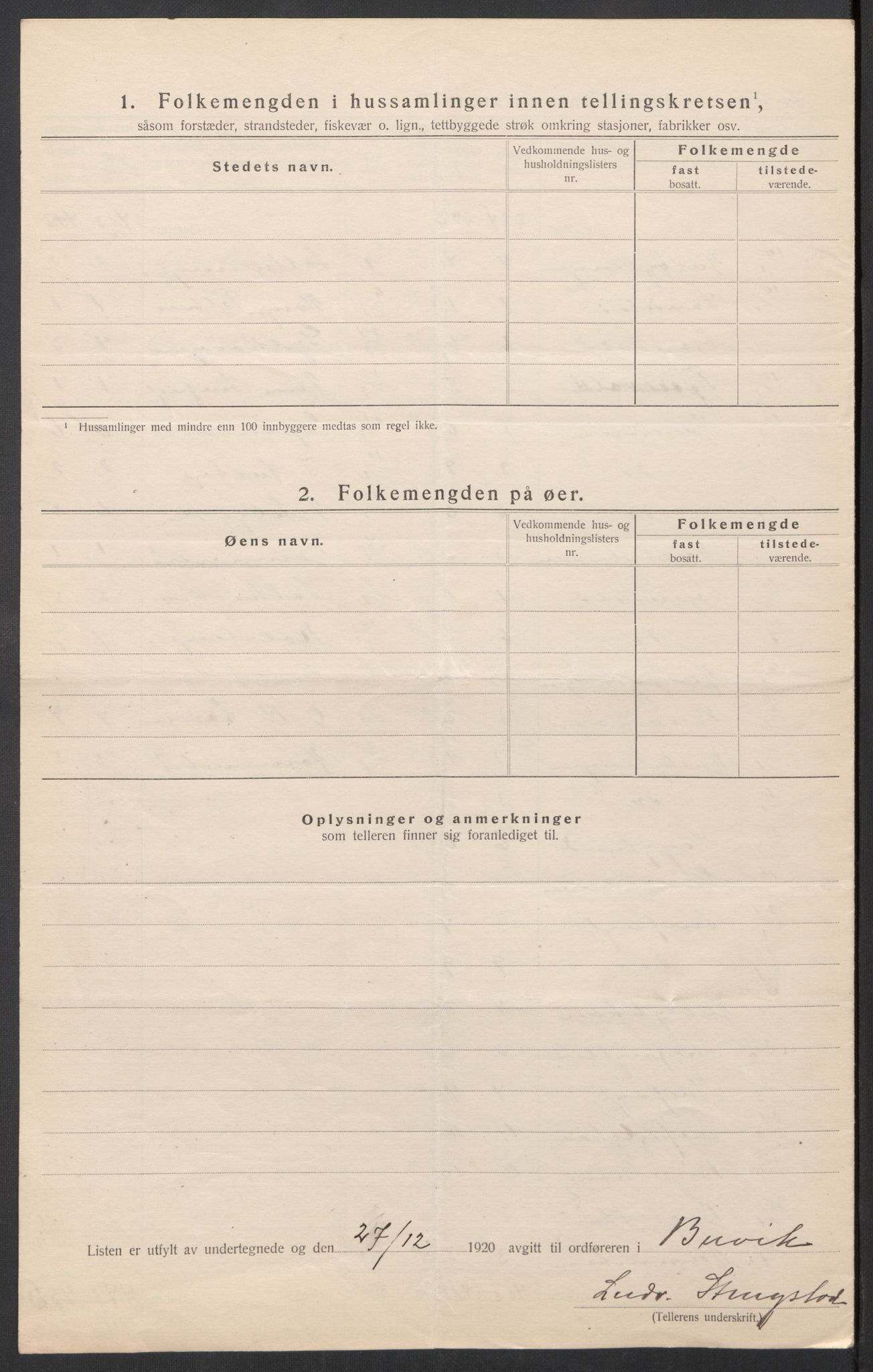 SAT, 1920 census for Buvik, 1920, p. 8