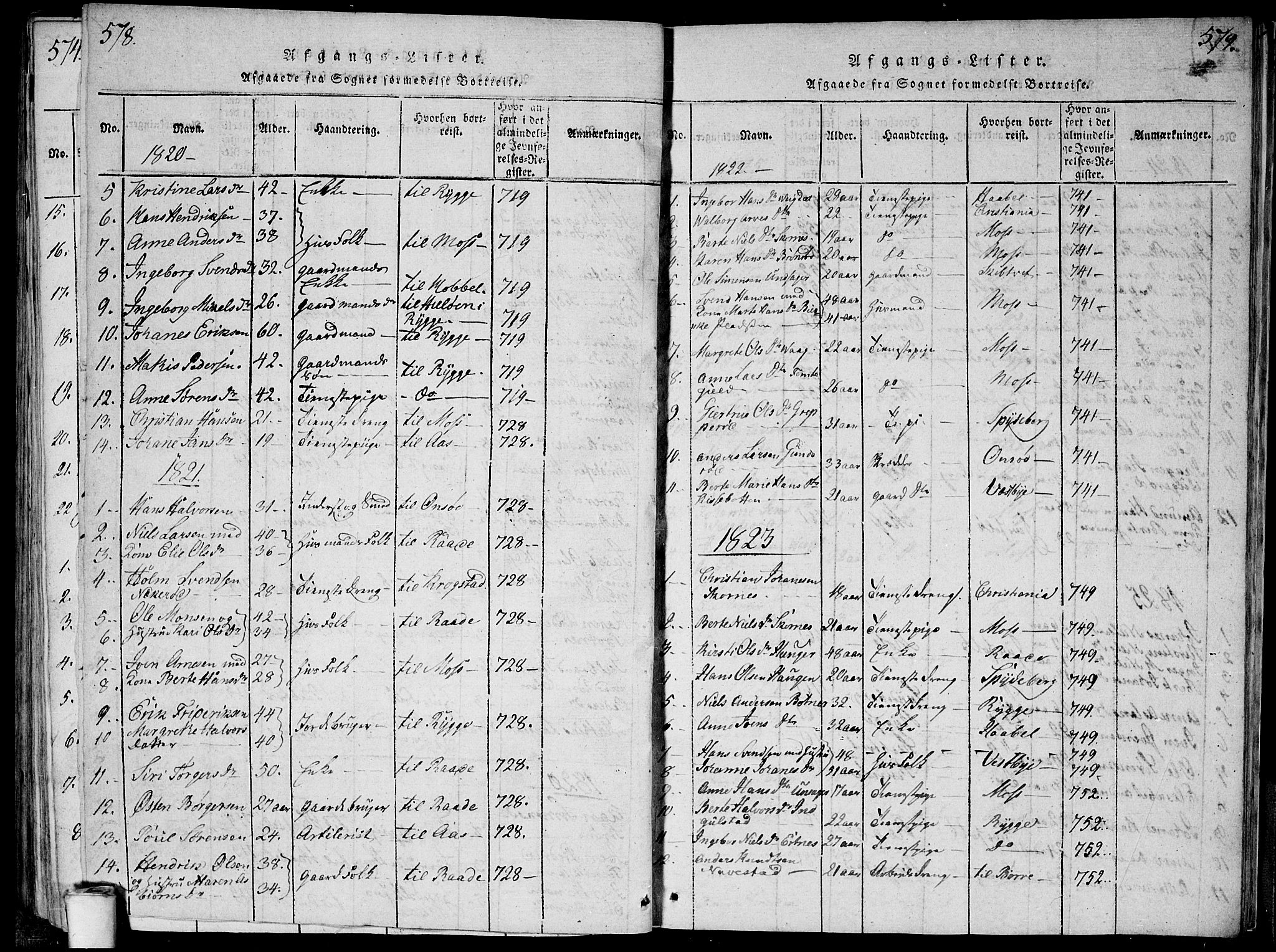 Våler prestekontor Kirkebøker, SAO/A-11083/G/Ga/L0001: Parish register (copy) no. I 1, 1815-1839, p. 578-579