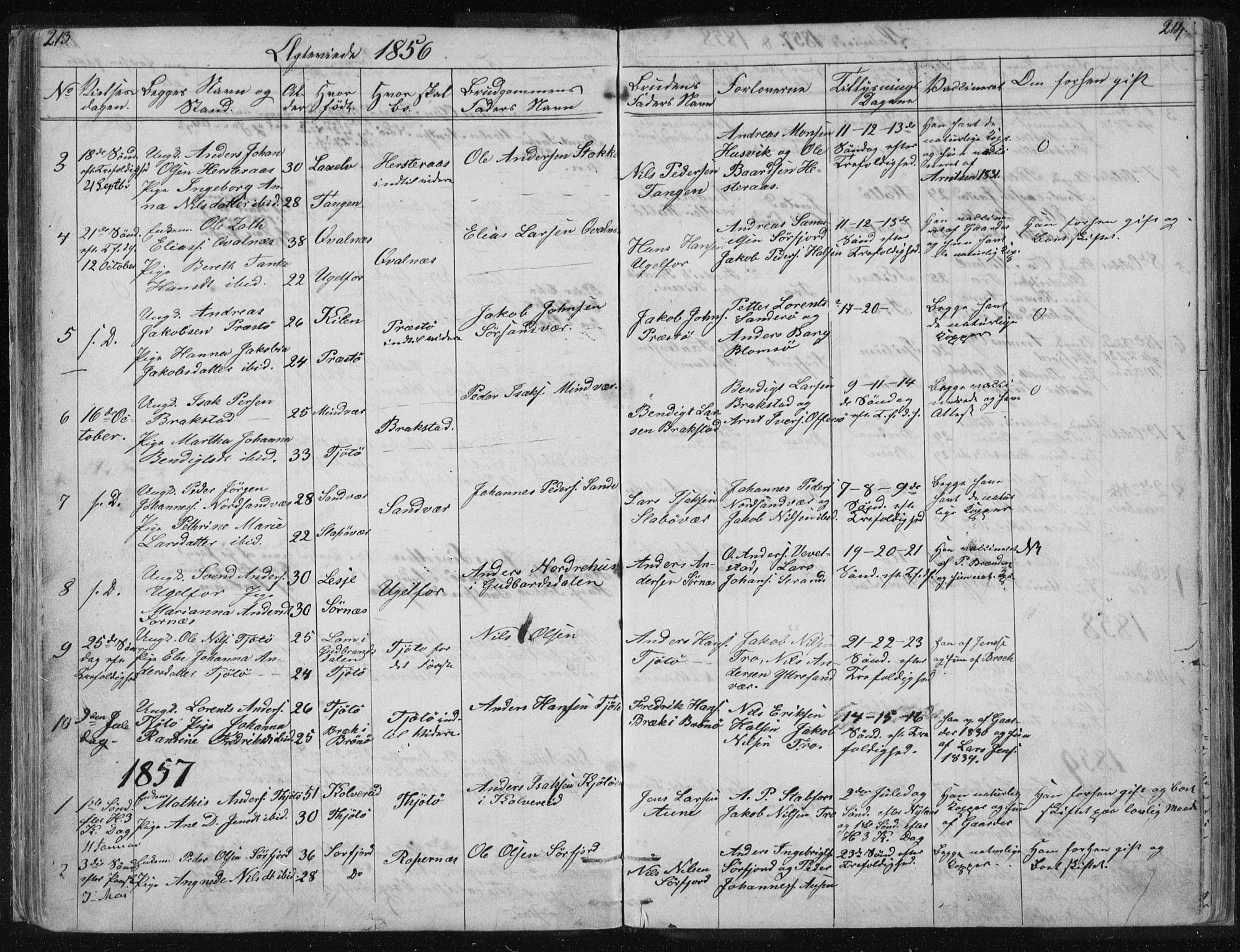 Ministerialprotokoller, klokkerbøker og fødselsregistre - Nordland, AV/SAT-A-1459/817/L0266: Parish register (copy) no. 817C01, 1841-1869, p. 213-214