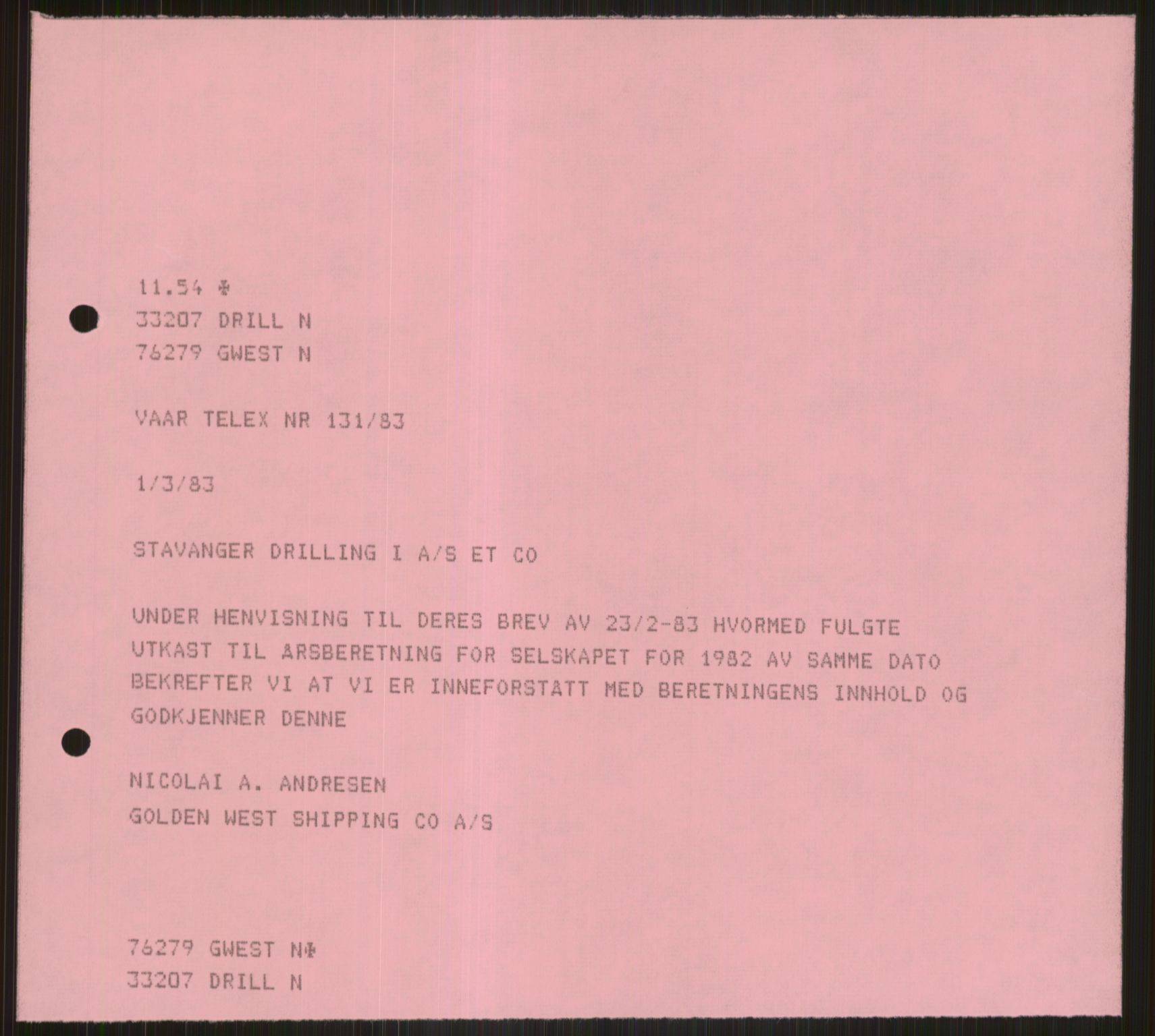 Pa 1503 - Stavanger Drilling AS, SAST/A-101906/D/L0005: Korrespondanse og saksdokumenter, 1974-1985, p. 806