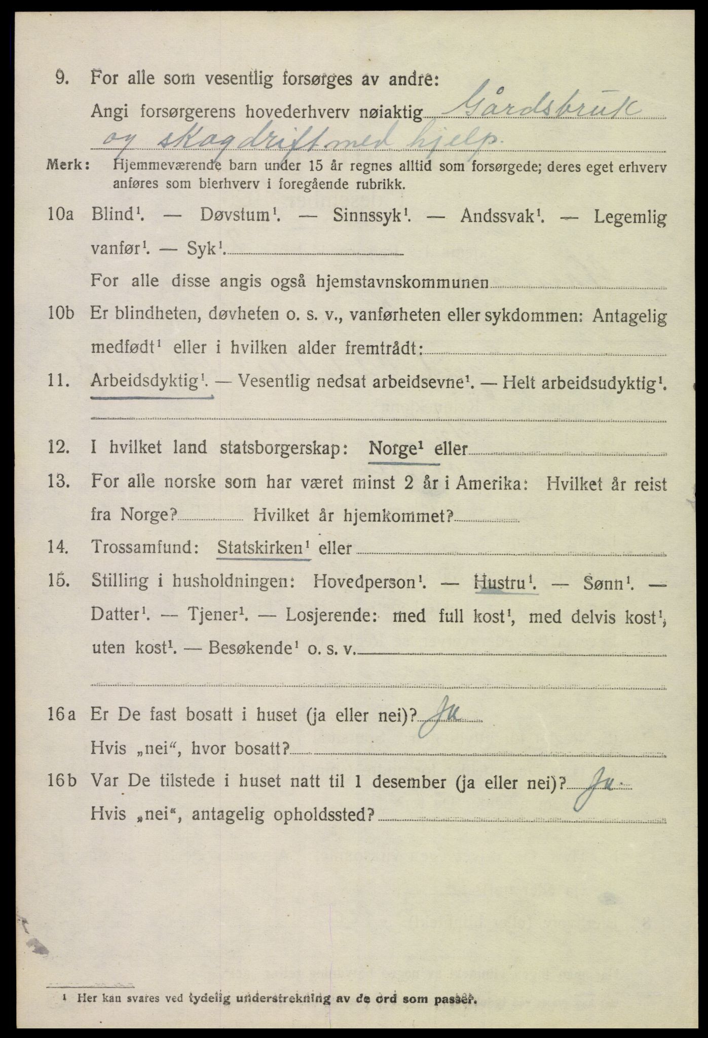 SAK, 1920 census for Hornnes, 1920, p. 1670