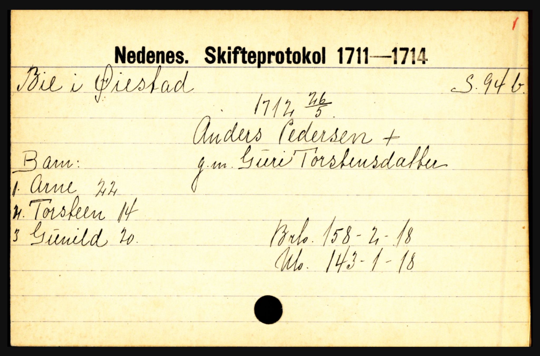 Nedenes sorenskriveri før 1824, AV/SAK-1221-0007/H, p. 2351