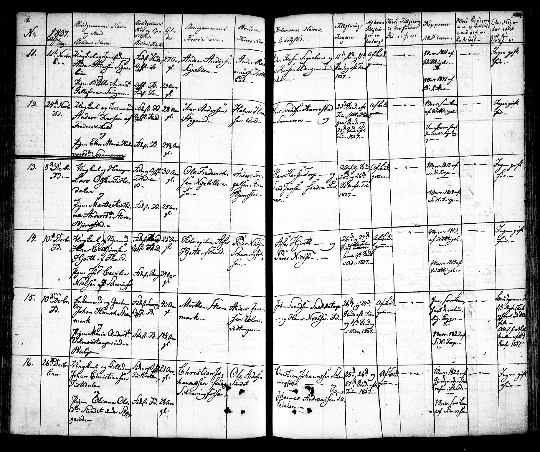 Idd prestekontor Kirkebøker, AV/SAO-A-10911/F/Fc/L0003: Parish register (official) no. III 3, 1832-1847, p. 222