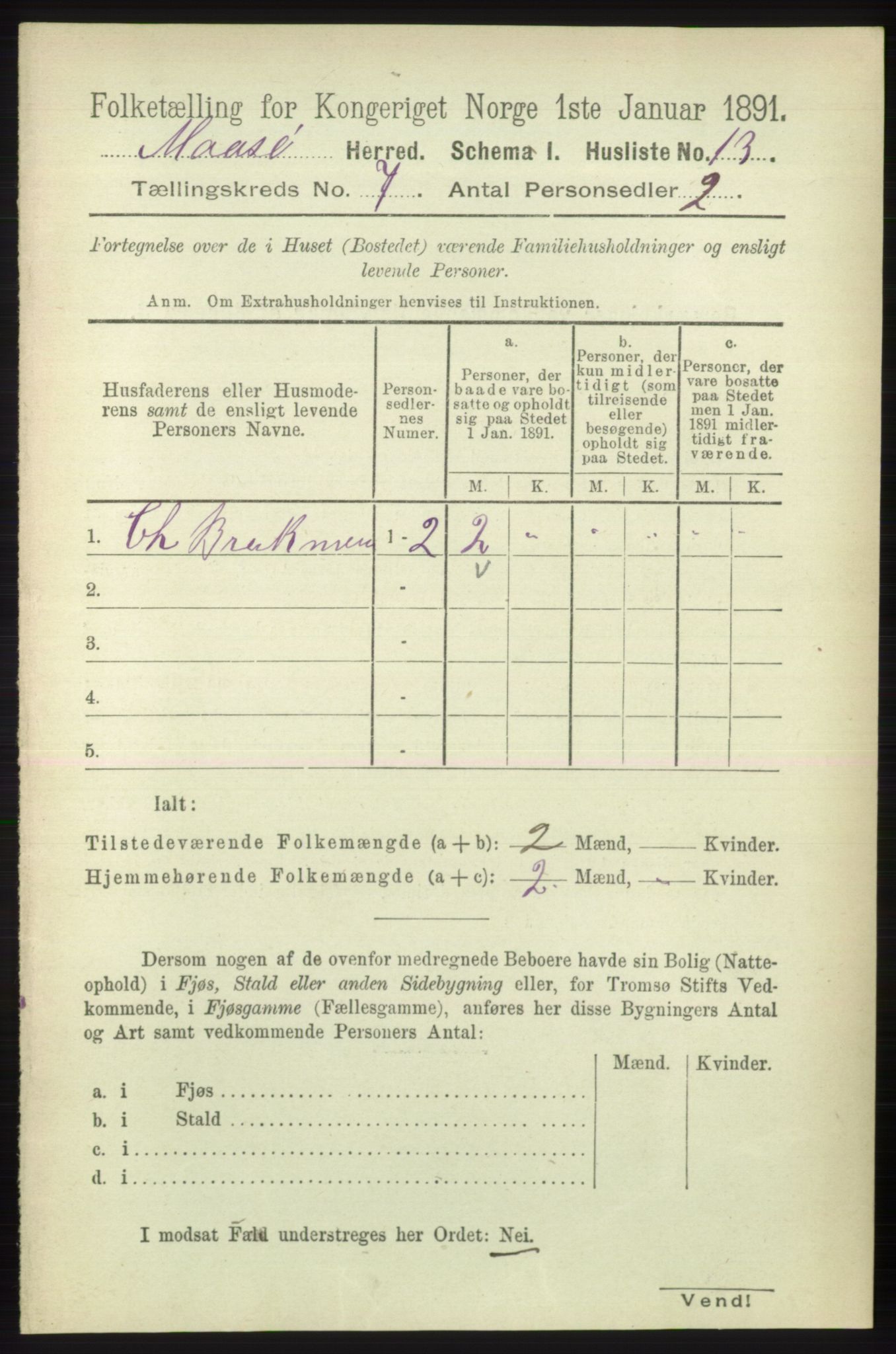 RA, 1891 census for 2018 Måsøy, 1891, p. 1397