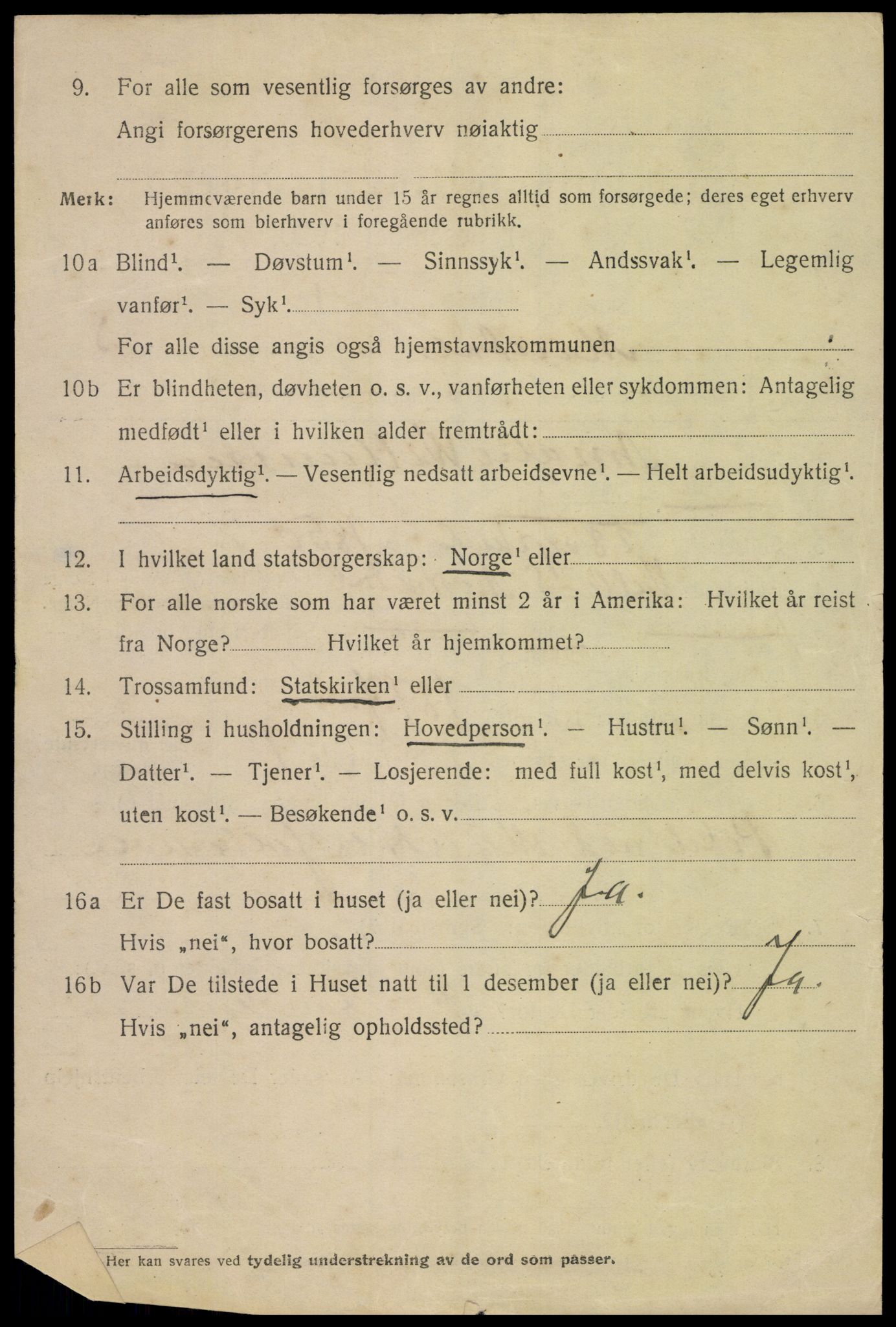 SAK, 1920 census for Mandal, 1920, p. 5424