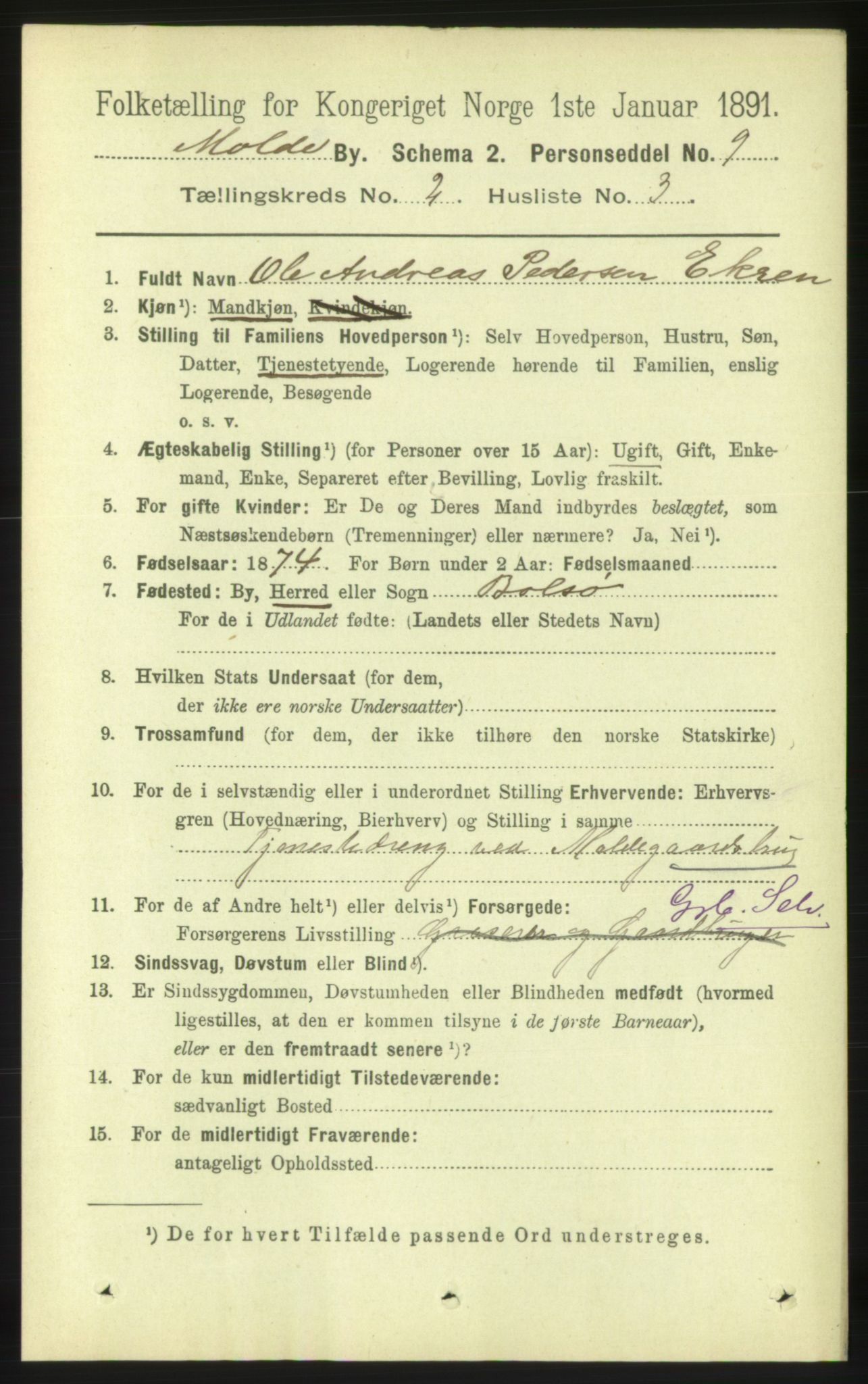 RA, 1891 census for 1502 Molde, 1891, p. 1449