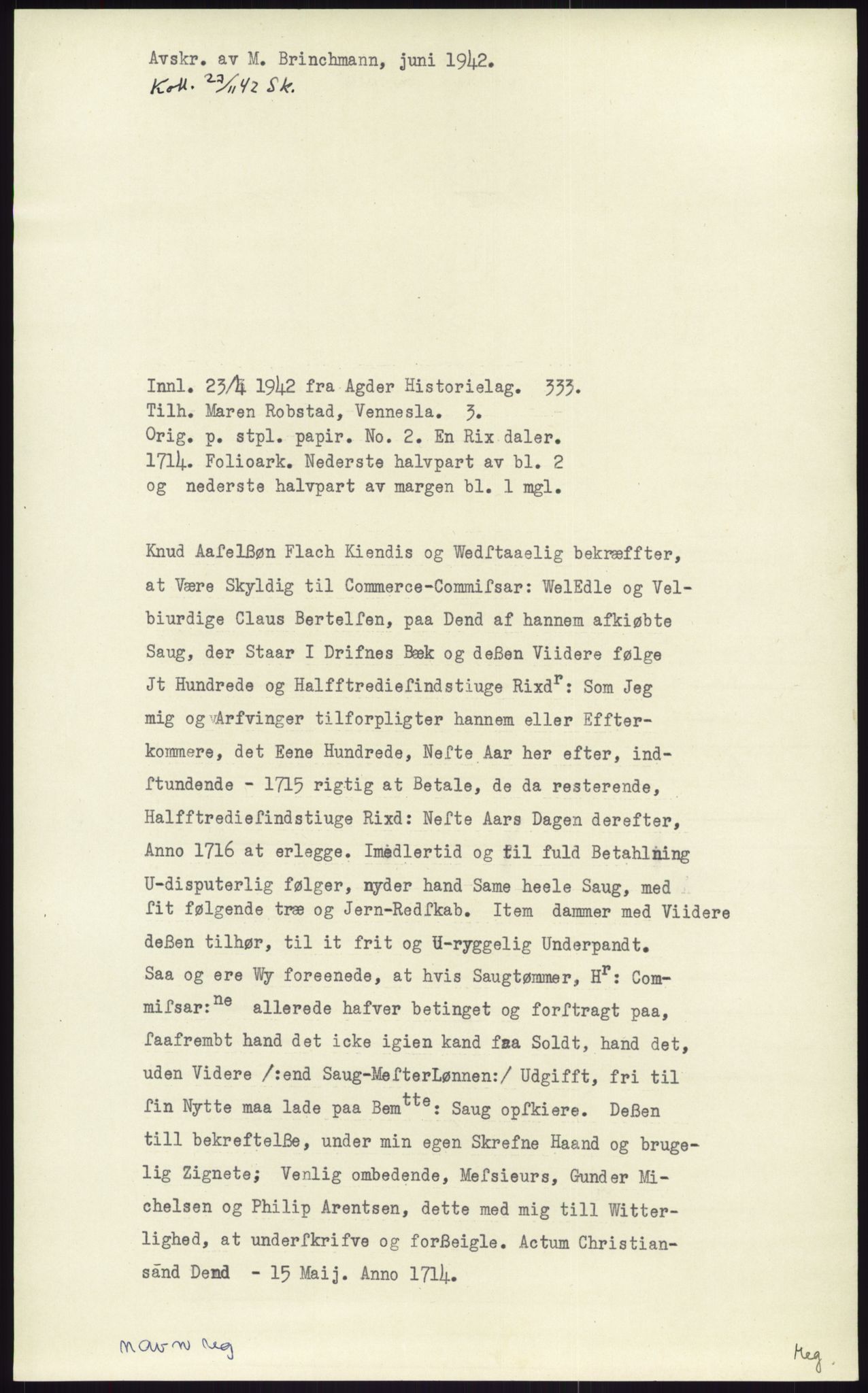 Samlinger til kildeutgivelse, Diplomavskriftsamlingen, RA/EA-4053/H/Ha, p. 2464