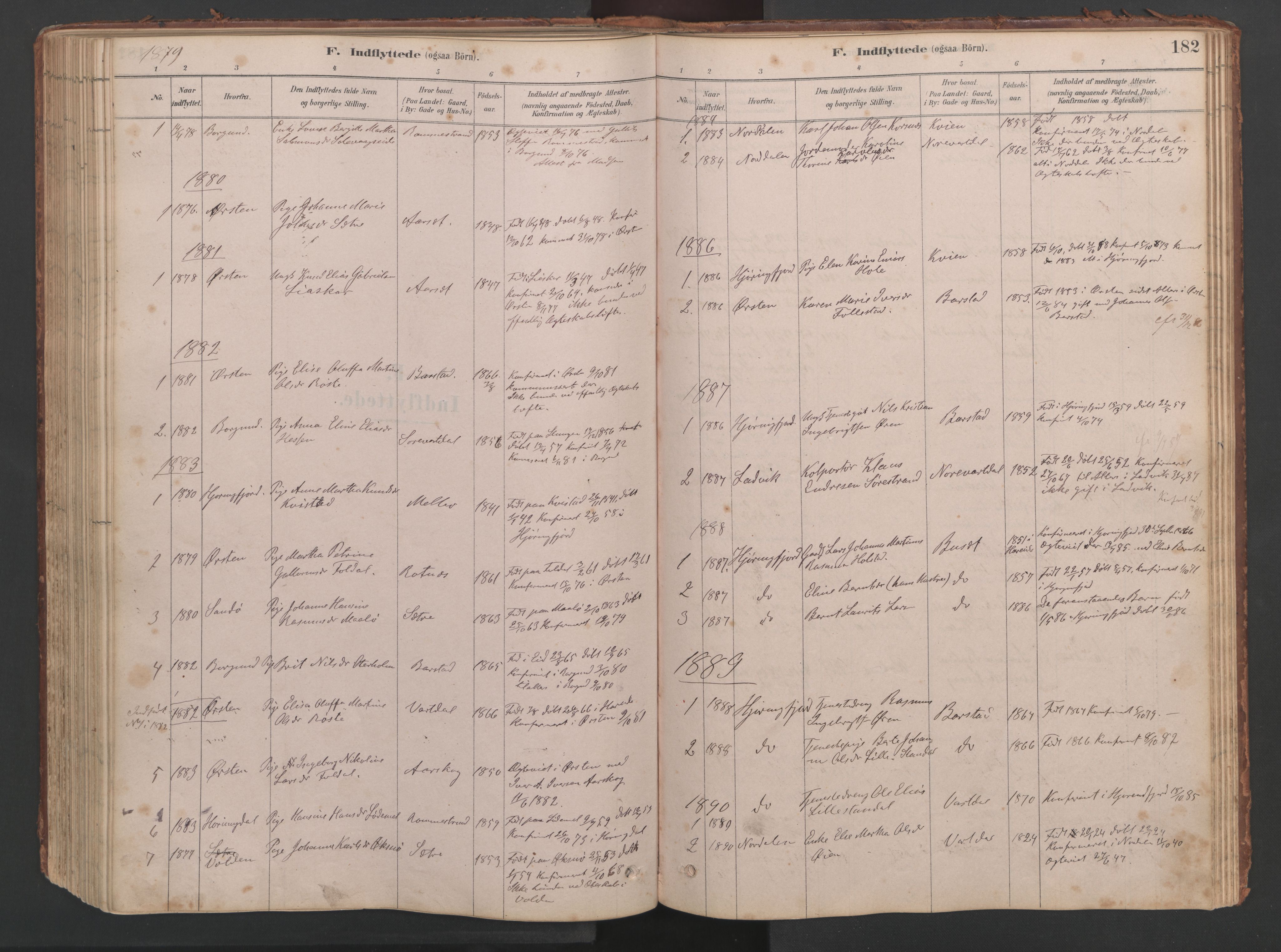 Ministerialprotokoller, klokkerbøker og fødselsregistre - Møre og Romsdal, SAT/A-1454/514/L0201: Parish register (copy) no. 514C01, 1878-1919, p. 182