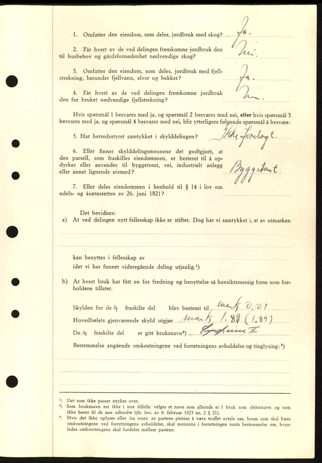 Nordre Sunnmøre sorenskriveri, AV/SAT-A-0006/1/2/2C/2Ca: Mortgage book no. A9, 1940-1940, Diary no: : 1425/1940