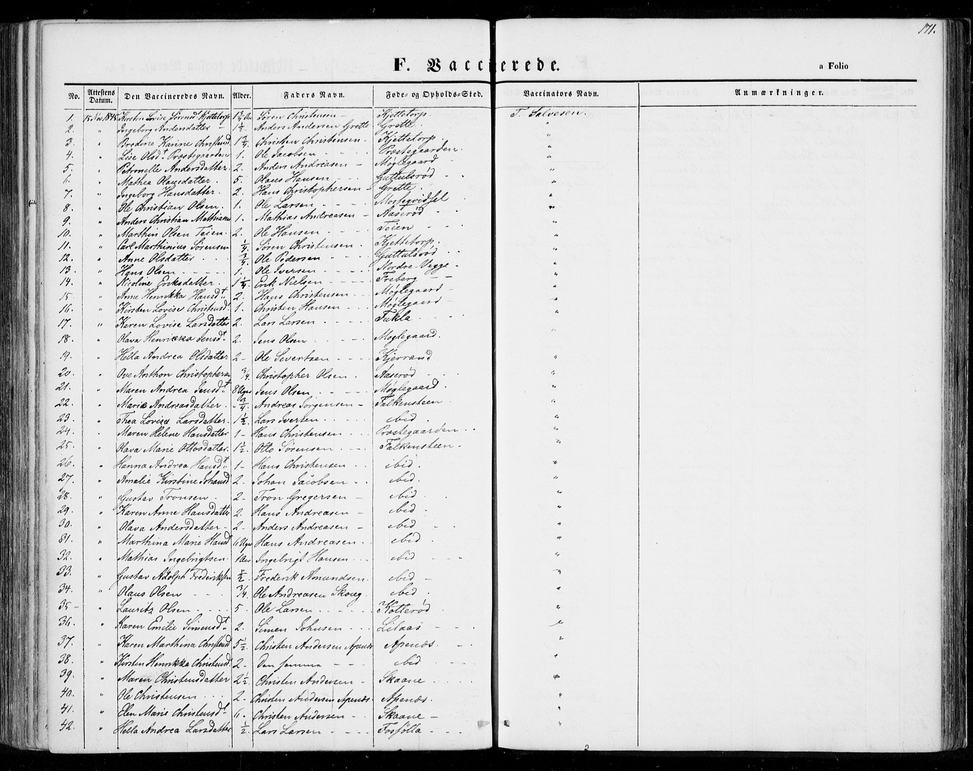 Borre kirkebøker, SAKO/A-338/F/Fa/L0005: Parish register (official) no. I 5, 1845-1851, p. 171