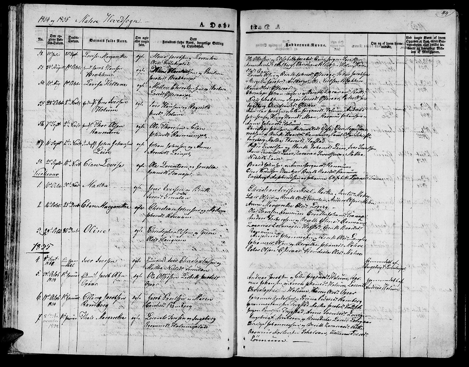 Ministerialprotokoller, klokkerbøker og fødselsregistre - Nord-Trøndelag, SAT/A-1458/735/L0336: Parish register (official) no. 735A05 /1, 1825-1835, p. 44