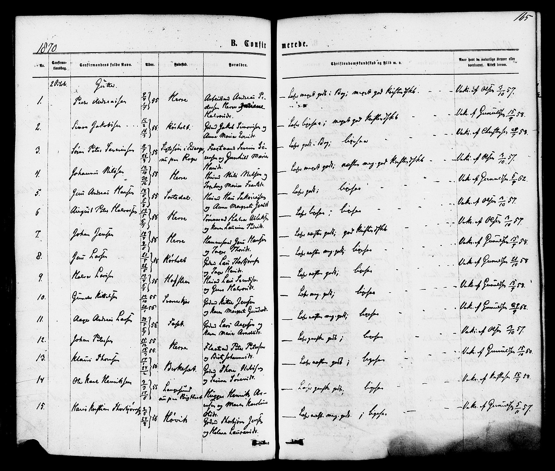 Bamble kirkebøker, AV/SAKO-A-253/F/Fa/L0006: Parish register (official) no. I 6, 1869-1877, p. 165