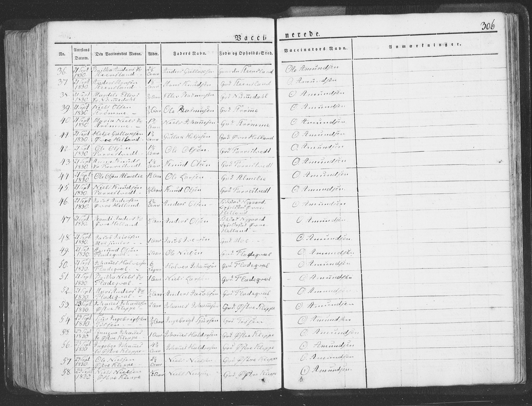 Hosanger sokneprestembete, AV/SAB-A-75801/H/Haa: Parish register (official) no. A 6, 1824-1835, p. 306