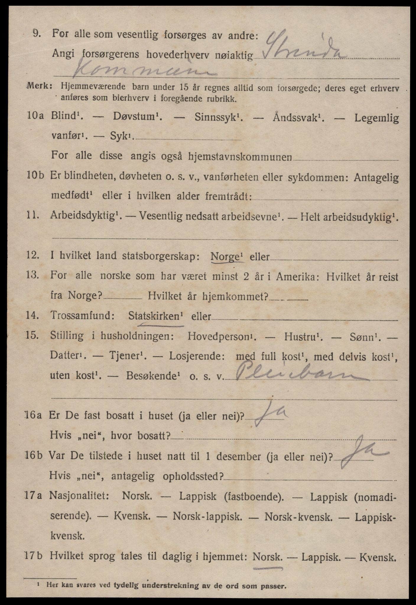 SAT, 1920 census for Strinda, 1920, p. 22349