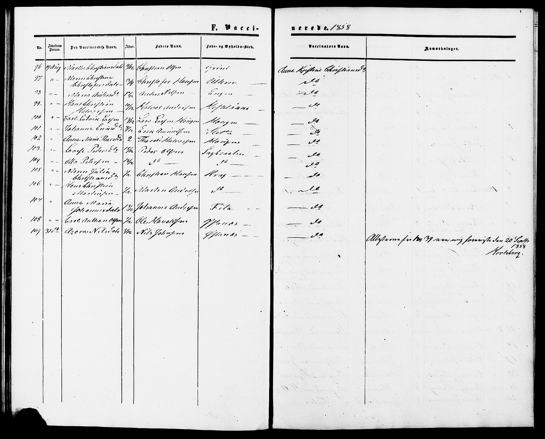 Fet prestekontor Kirkebøker, SAO/A-10370a/F/Fa/L0010a: Parish register (official) no. I 10A, 1851-1859