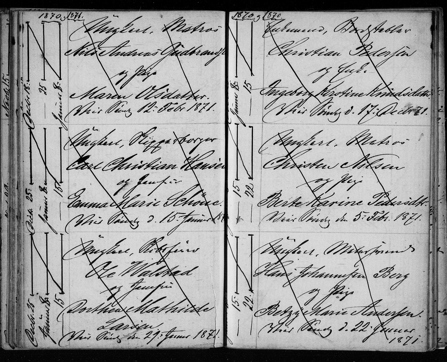 Bragernes kirkebøker, AV/SAKO-A-6/H/Ha/L0005: Banns register no. 5, 1866-1872
