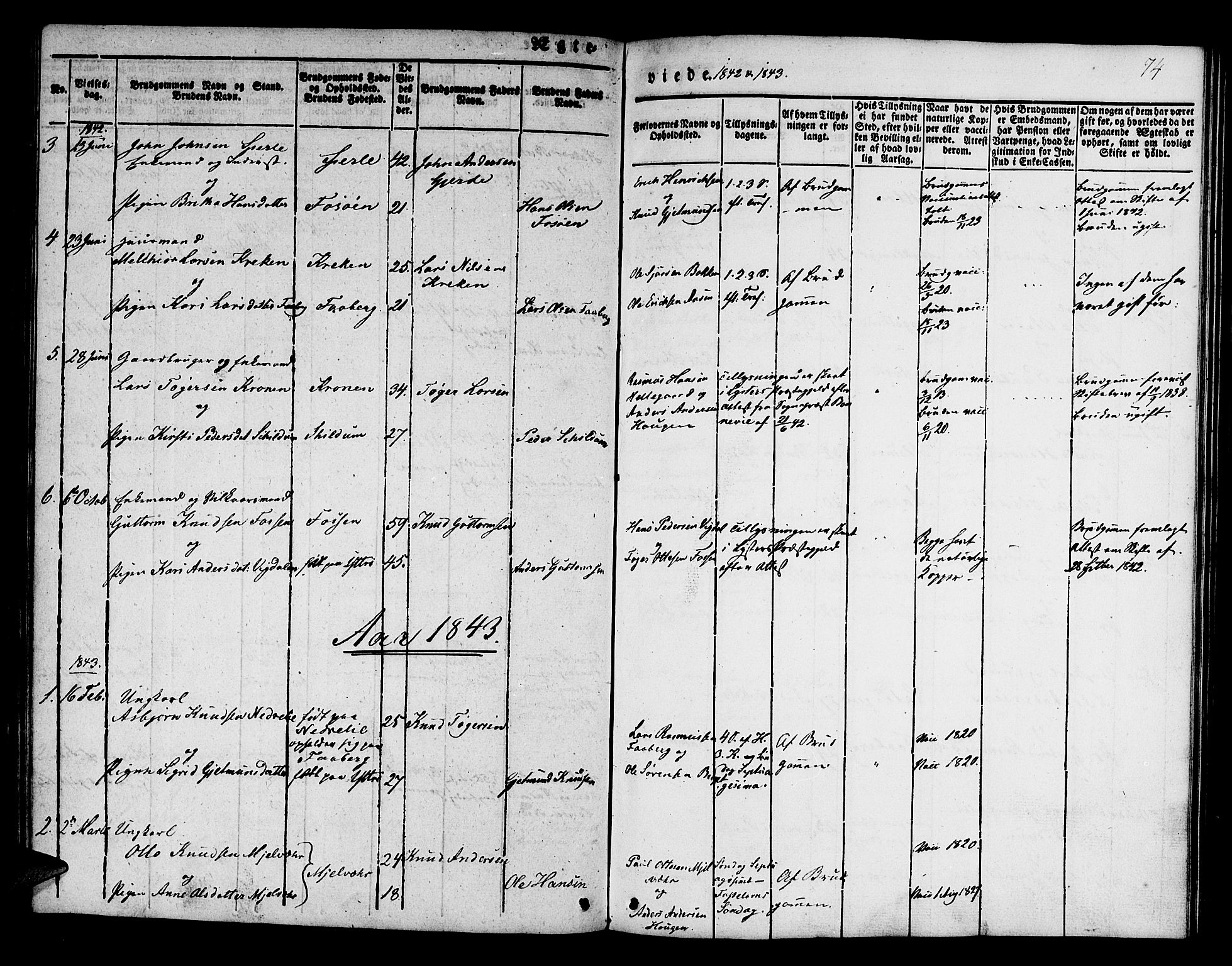 Jostedal sokneprestembete, AV/SAB-A-80601/H/Haa/Haaa/L0004: Parish register (official) no. A 4, 1837-1848, p. 74