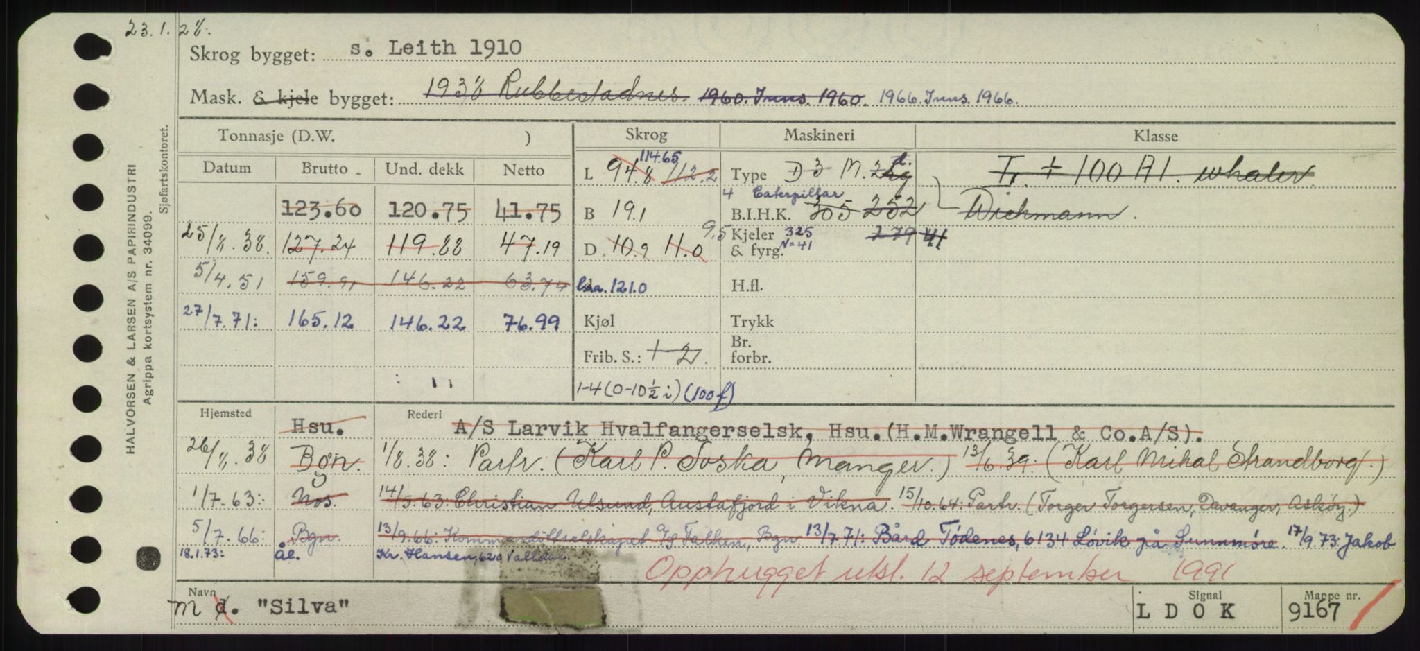 Sjøfartsdirektoratet med forløpere, Skipsmålingen, RA/S-1627/H/Hd/L0033: Fartøy, Sevi-Sjø, p. 161