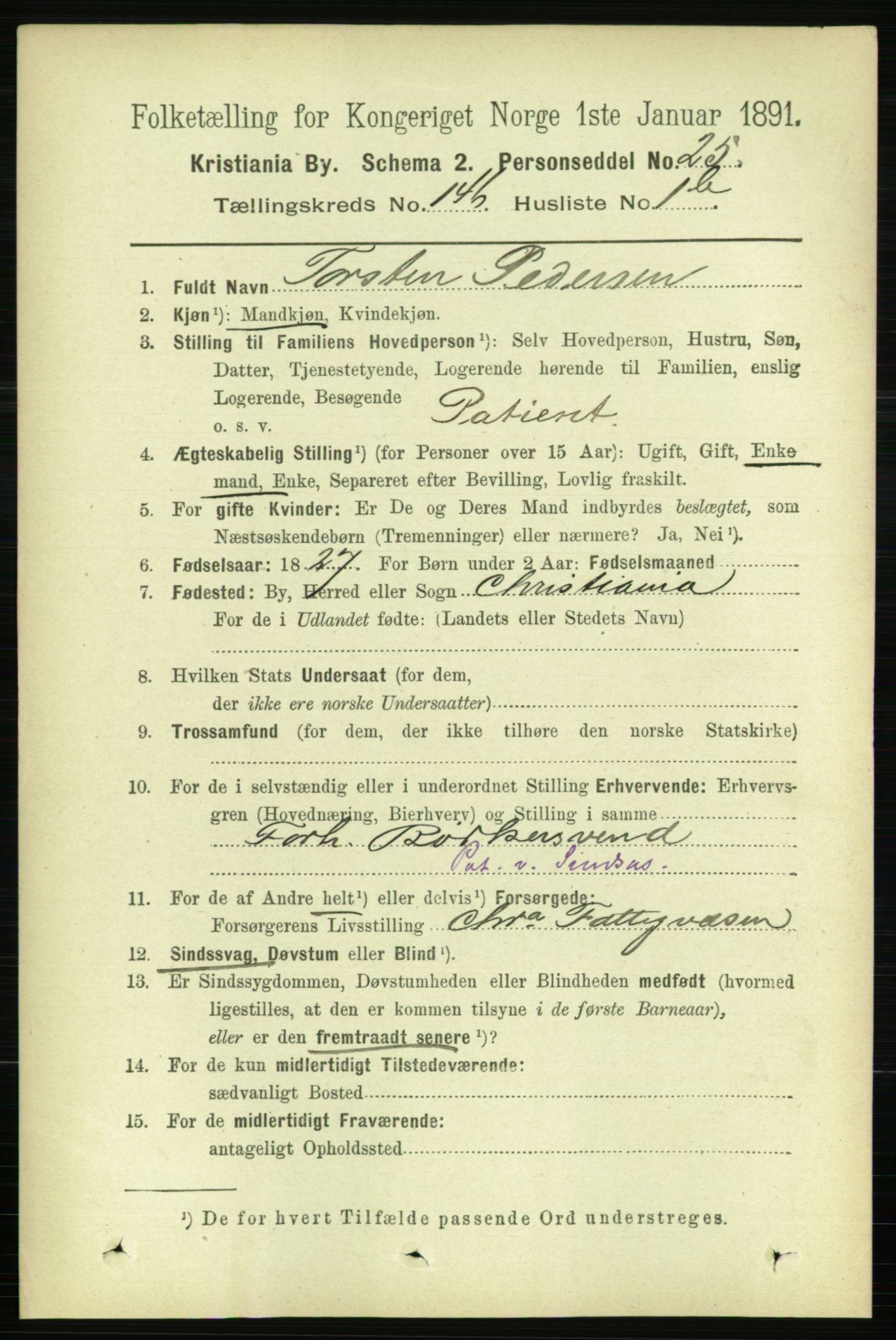 RA, 1891 census for 0301 Kristiania, 1891, p. 80541