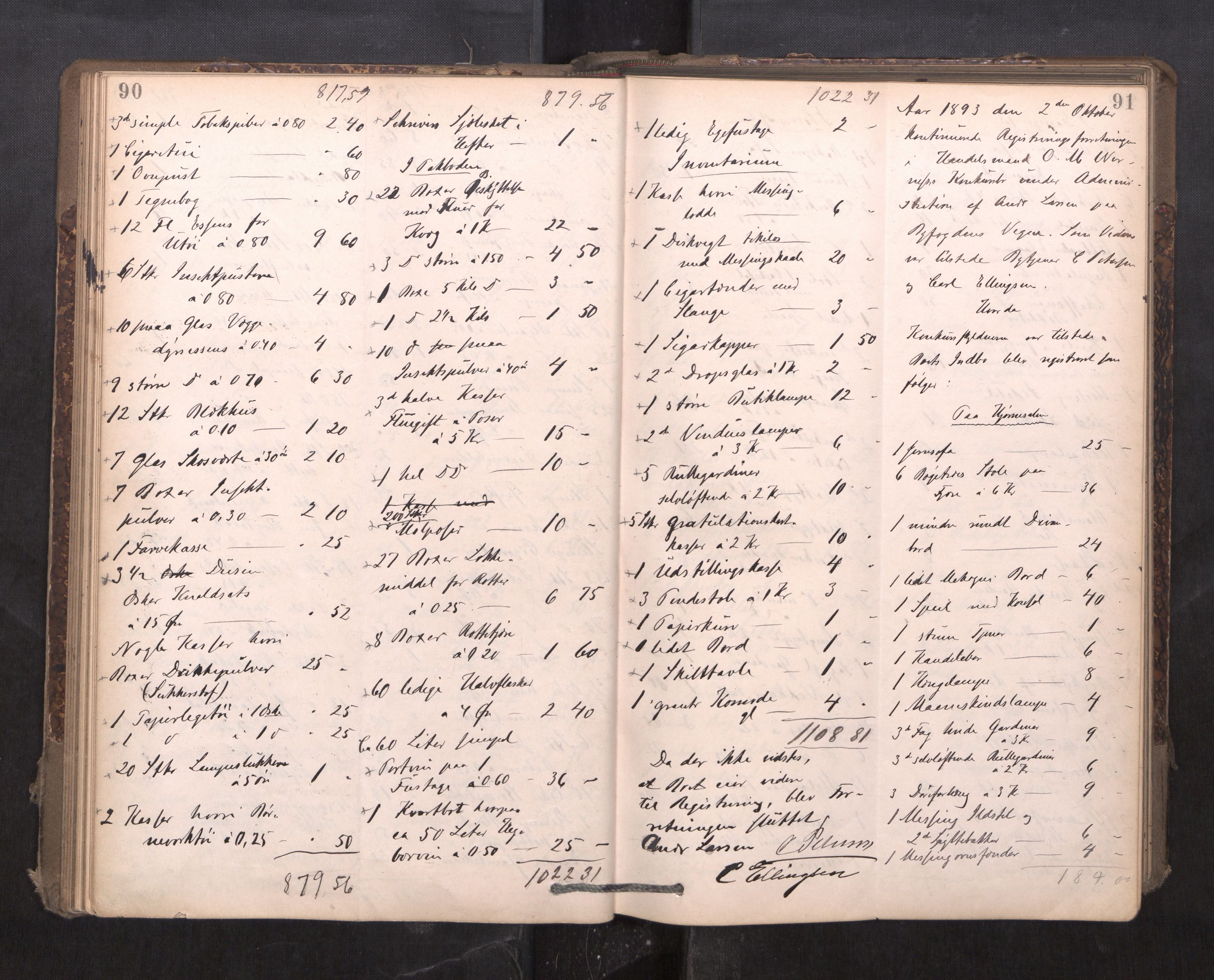 Trondheim byfogd, AV/SAT-A-0003/1/3/3C/L0015: Skifteregistreringsprotokoll - 24/2-21/3 (u/ register), 1893-1899, p. 90-91