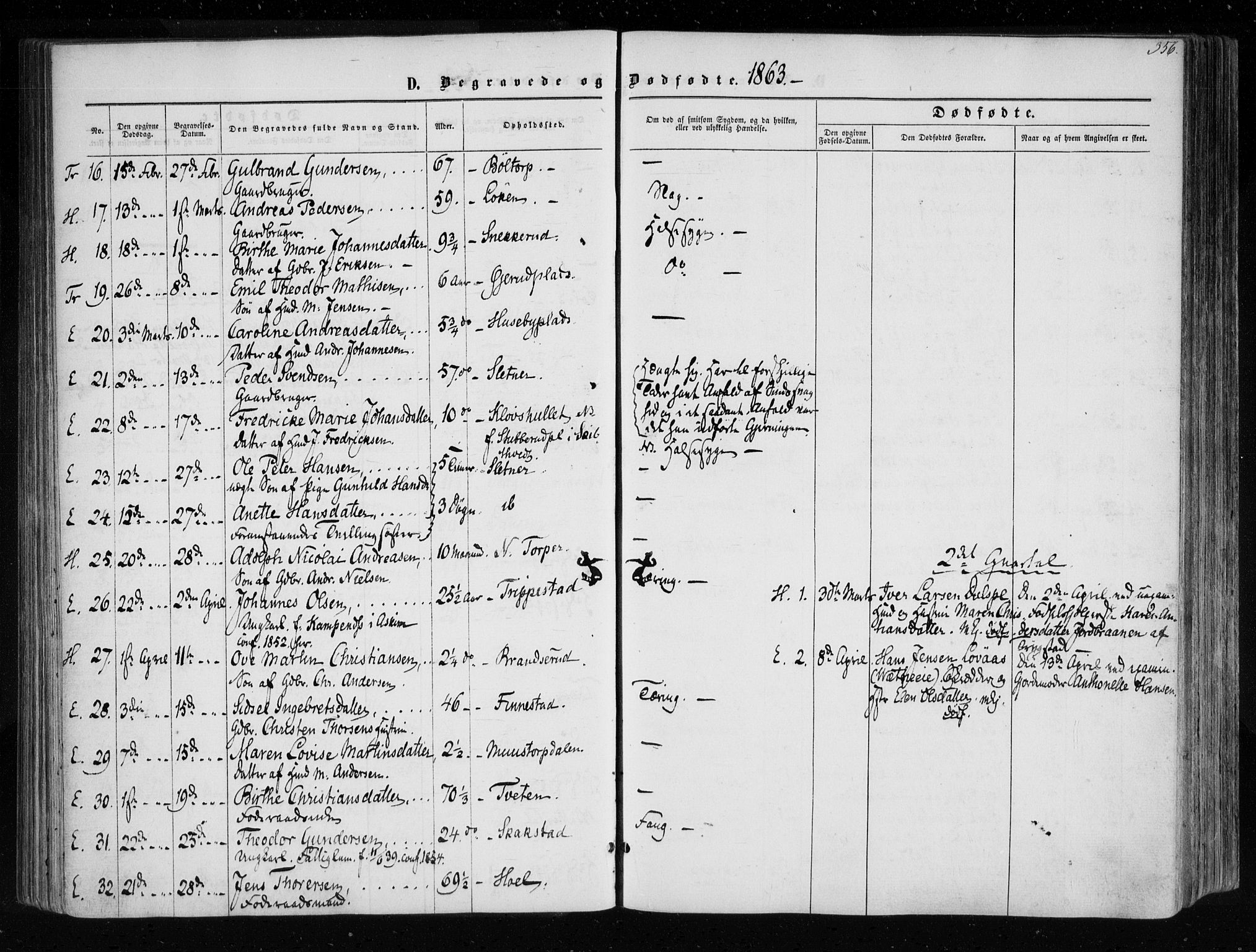 Eidsberg prestekontor Kirkebøker, SAO/A-10905/F/Fa/L0010.b: Parish register (official) no. I 10B, 1857-1866, p. 356